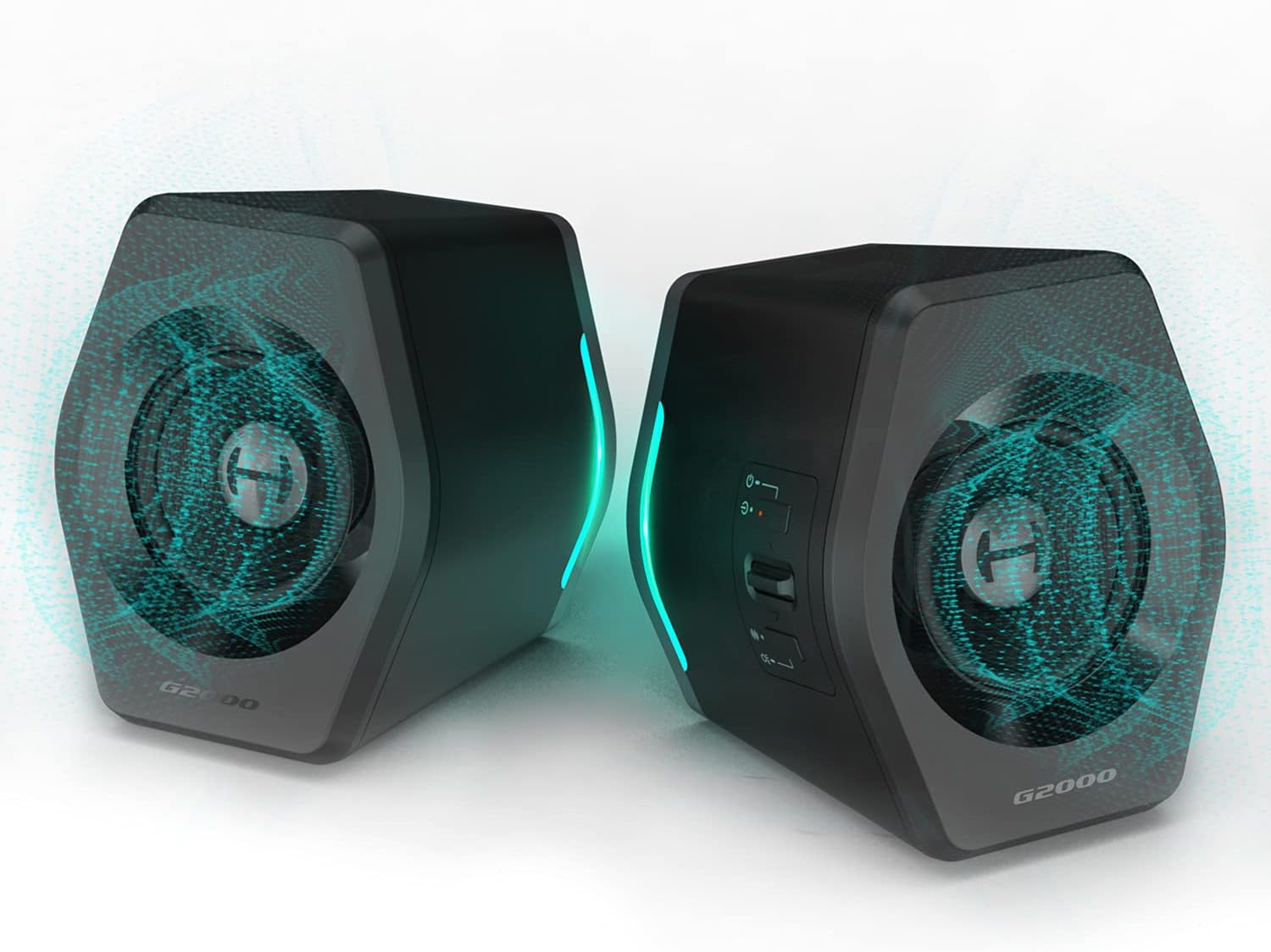 Edifier G2000 32W PC Gaming Computer Speakers – Woofer Speakers Bluetooth USB 3.5mm AUX Inputs RGB Lights Multimedia Speakers, Black
