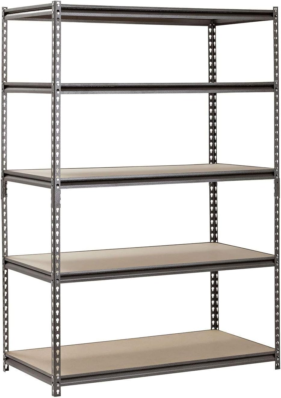 EDSAL Heavy Duty Garage Shelf Steel Metal Storage 5 Level Adjustable Shelves Unit 72″ H x 48″ W x 24″ Deep (Pack of 2)