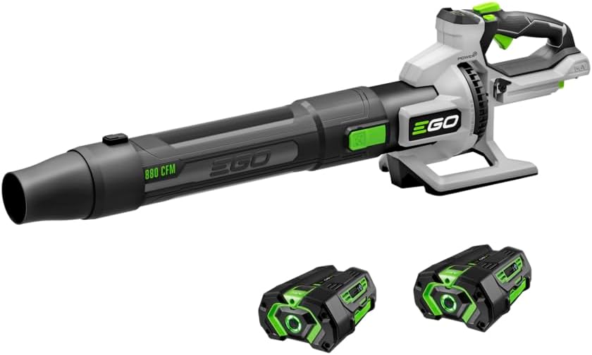EGO POWER+ Leaf Blower, Cordless Electric 880 CFM, Includes (2) 56V 4.0Ah Batteries and Charger – LB8803-2