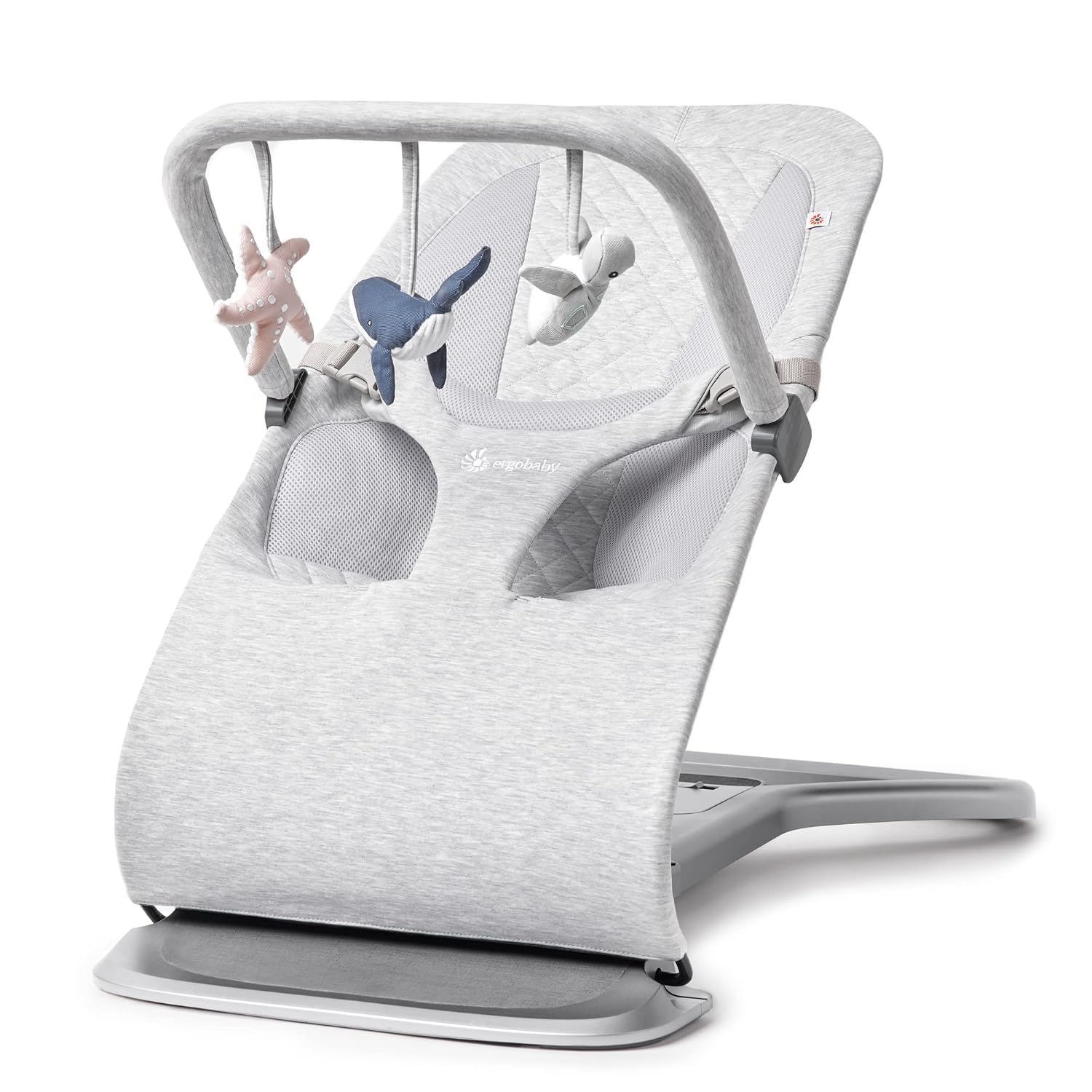 Ergobaby 3-in-1 Evolve Bouncer + Toy Bar Bundle – Light Grey