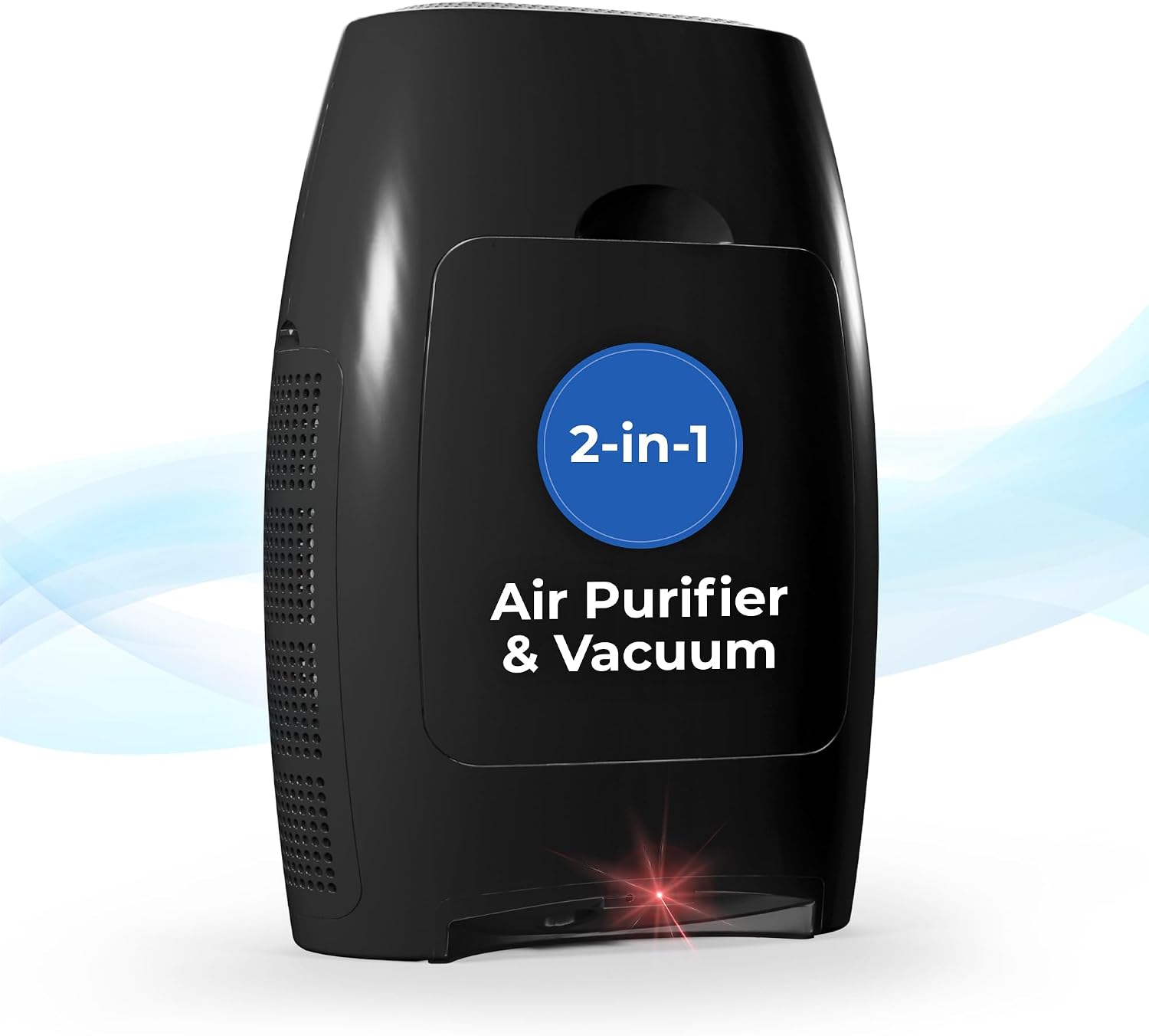 EyeVac Air 2-in-1 HEPA Air Purifier & Touchless Vacuum Automatic Dustpan – 1000 Watt (Black/Black)