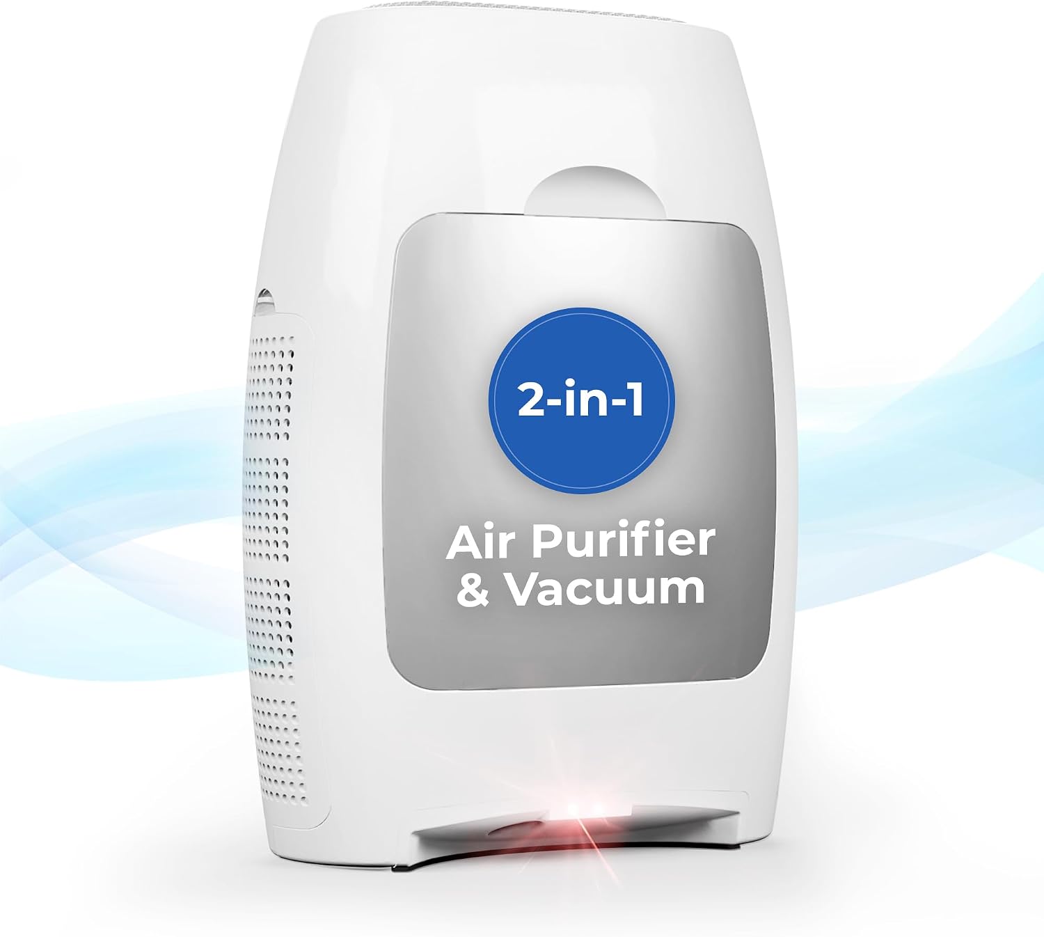EyeVac Air 2-in-1 HEPA Air Purifier & Touchless Vacuum Automatic Dustpan – 1000 Watt (White/Silver)
