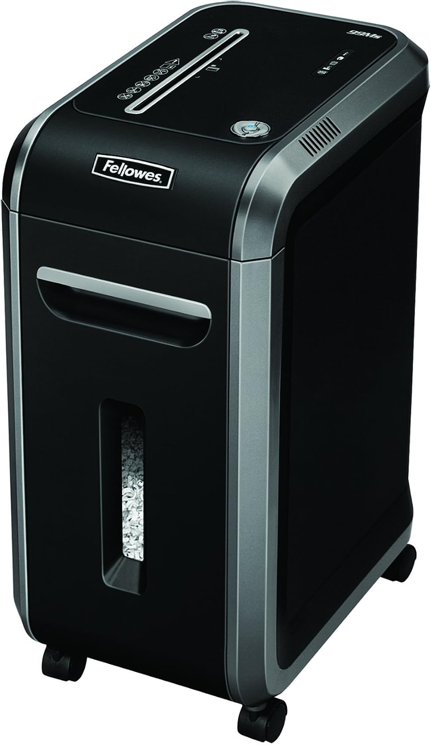 Fellowes 4609001 Powershred 99Ms 14-Sheet Micro-Cut Heavy Duty Paper Shredder with Auto Reverse, Black/Dark Silver, 25.2″ x 11.4″ x 17.3″