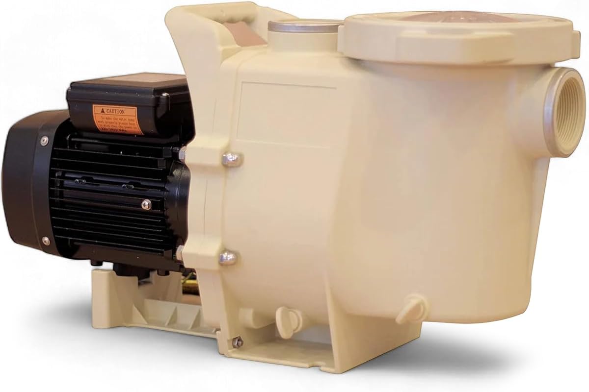 FibroPool 1.5 HP Swimming Pool Pump for In Ground Pools and Spas – 1.5 Horsepower – Designed in the USA – High Efficiency Single Speed Motor With Clear Top Lid – FP150