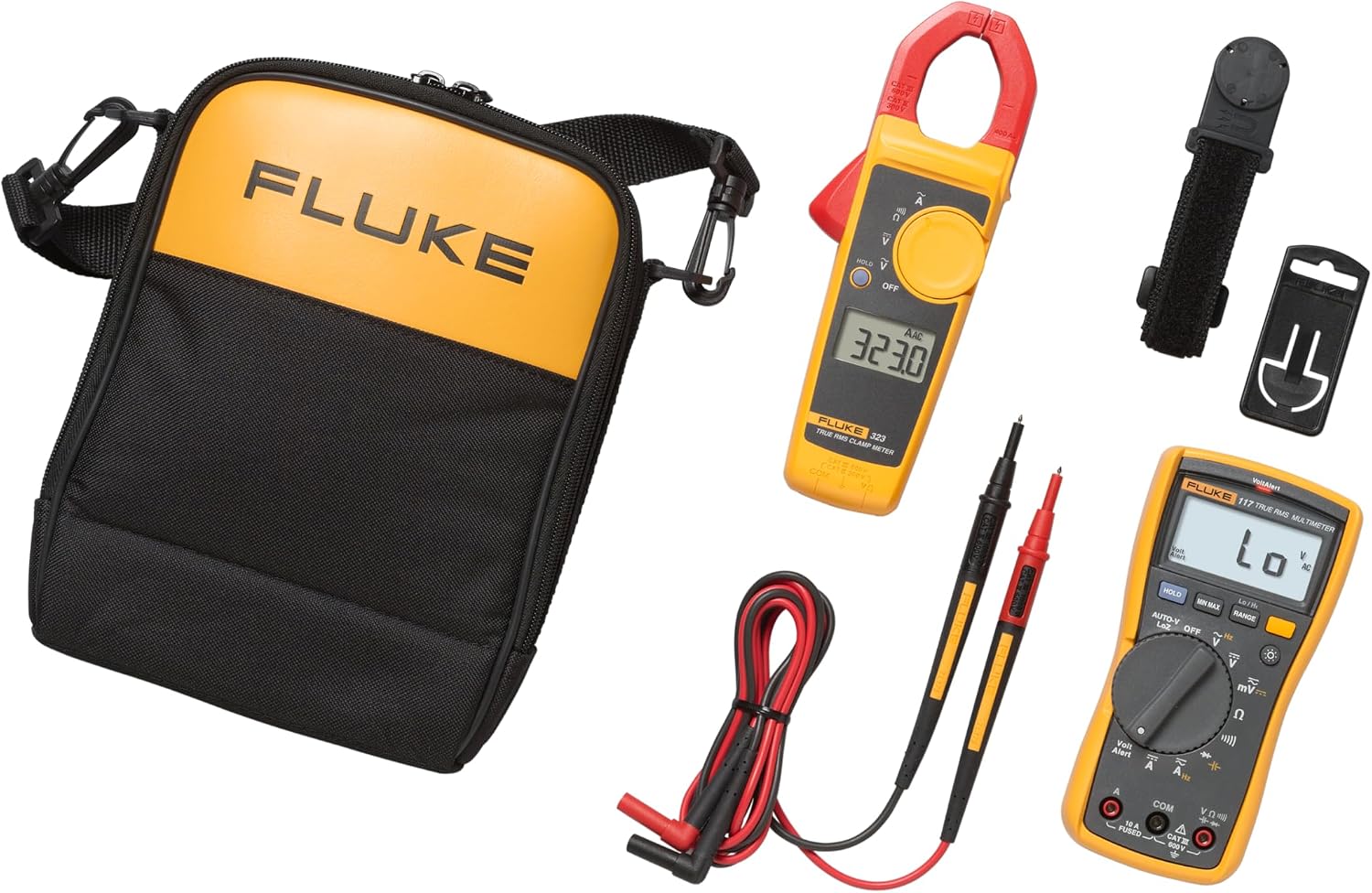 Fluke 117/323 Kit Multimeter and Clamp Meter Combo Kit For Residential And Commercial Electricians, AC/DC Voltage