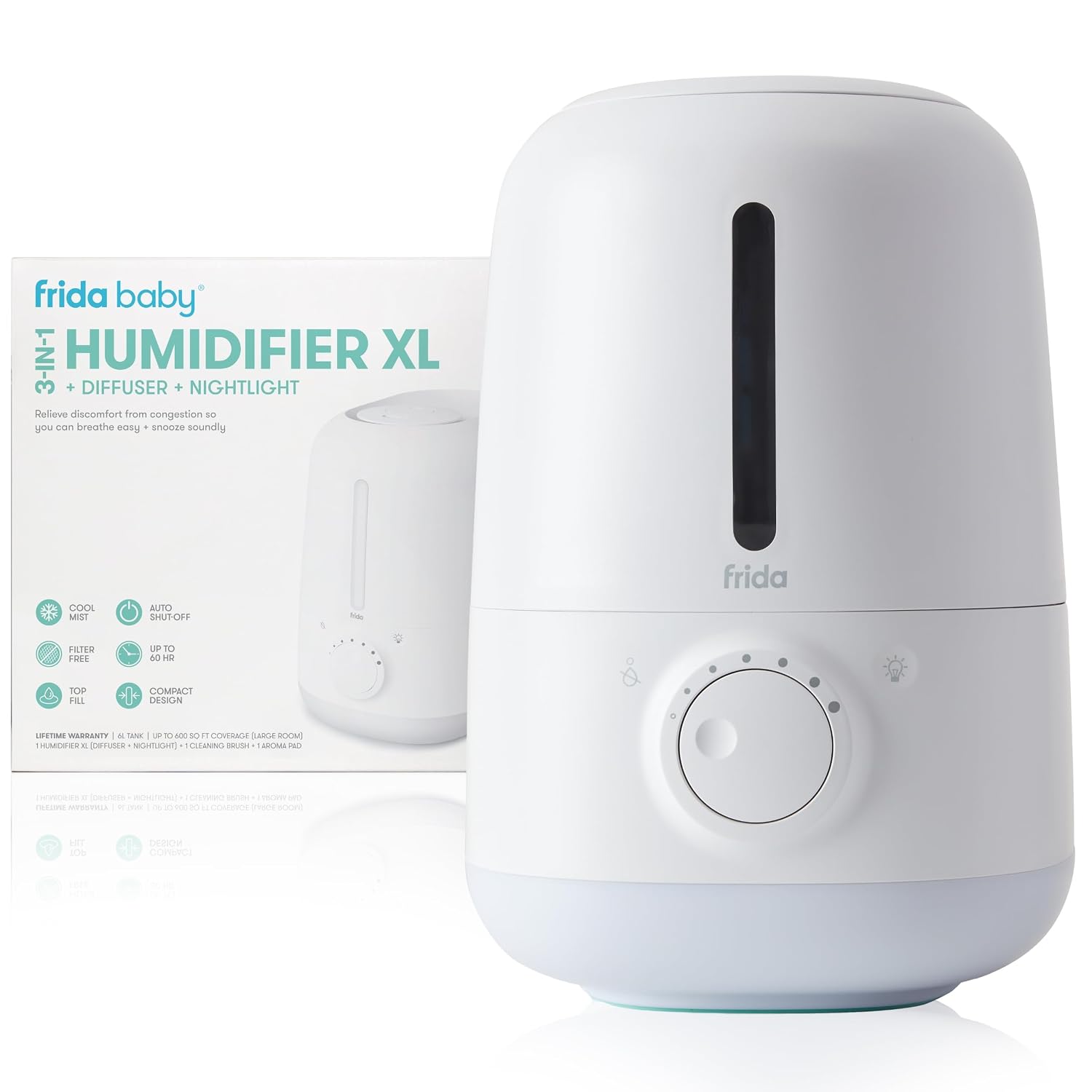 Frida Baby 3-in-1 Humidifier XL + Diffuser + Nightlight, Night Light, Diffuser