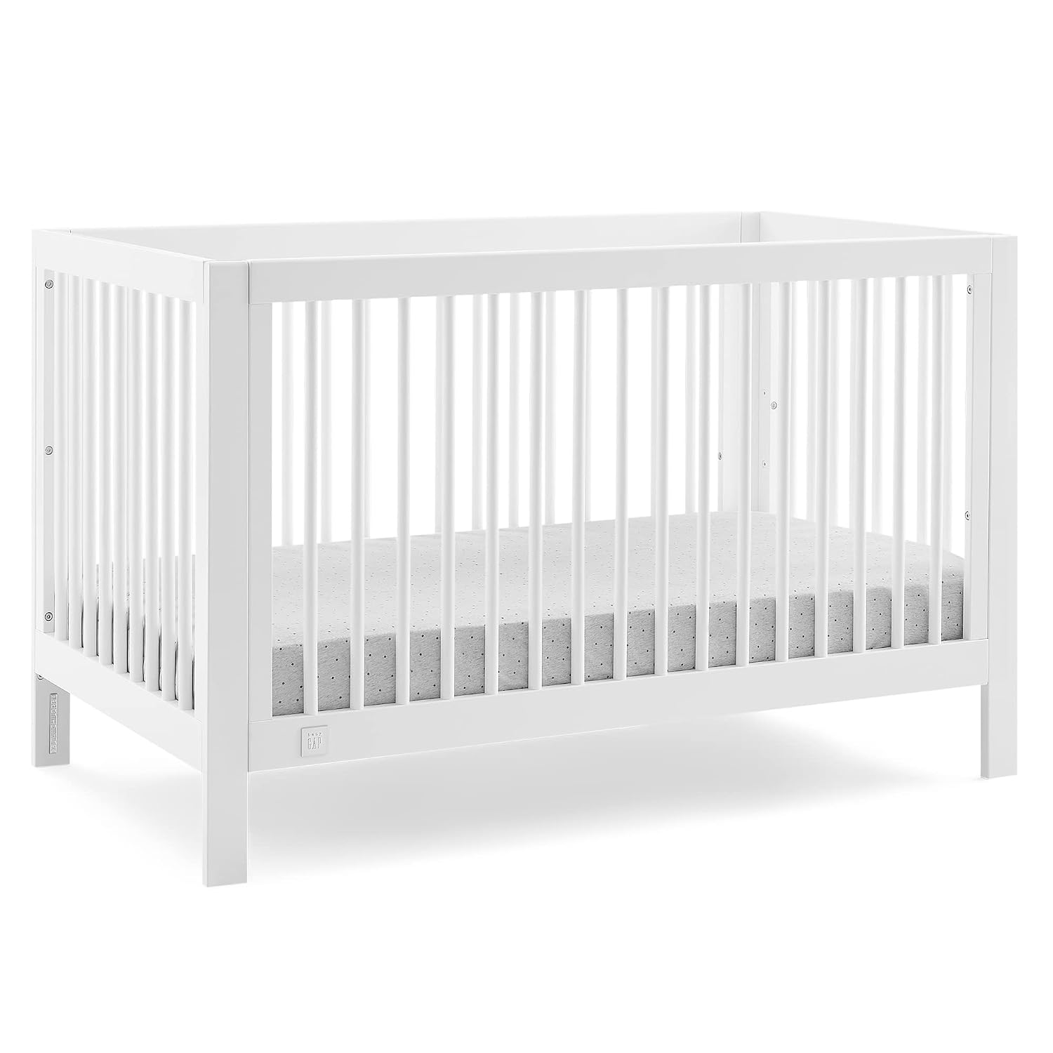 GAP babyGap Charlie 6-in-1 Convertible Crib – Greenguard Gold Certified, Bianca White