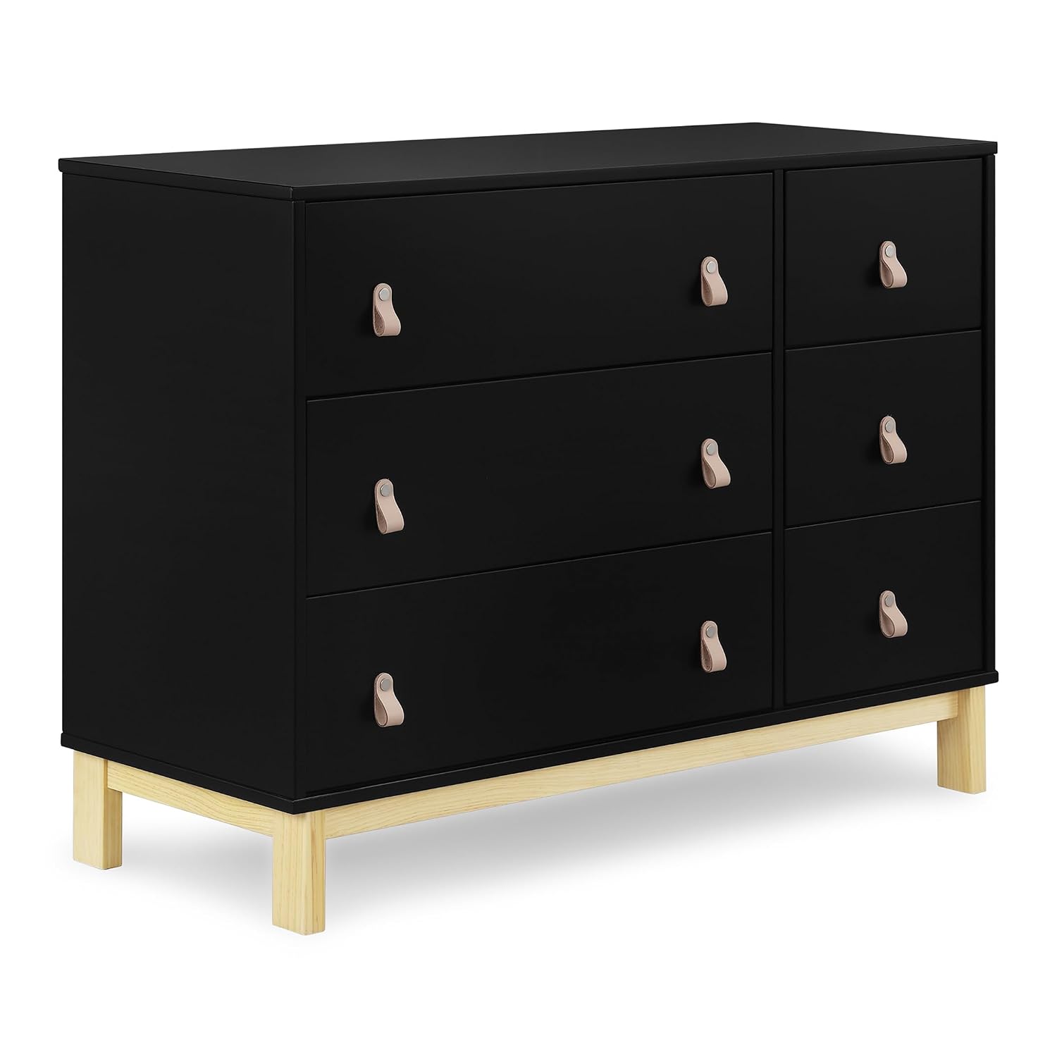 GAP babyGap Legacy 6 Drawer Dresser with Leather Pulls and Interlocking Drawers – Greenguard Gold Certified, Ebony/Natural