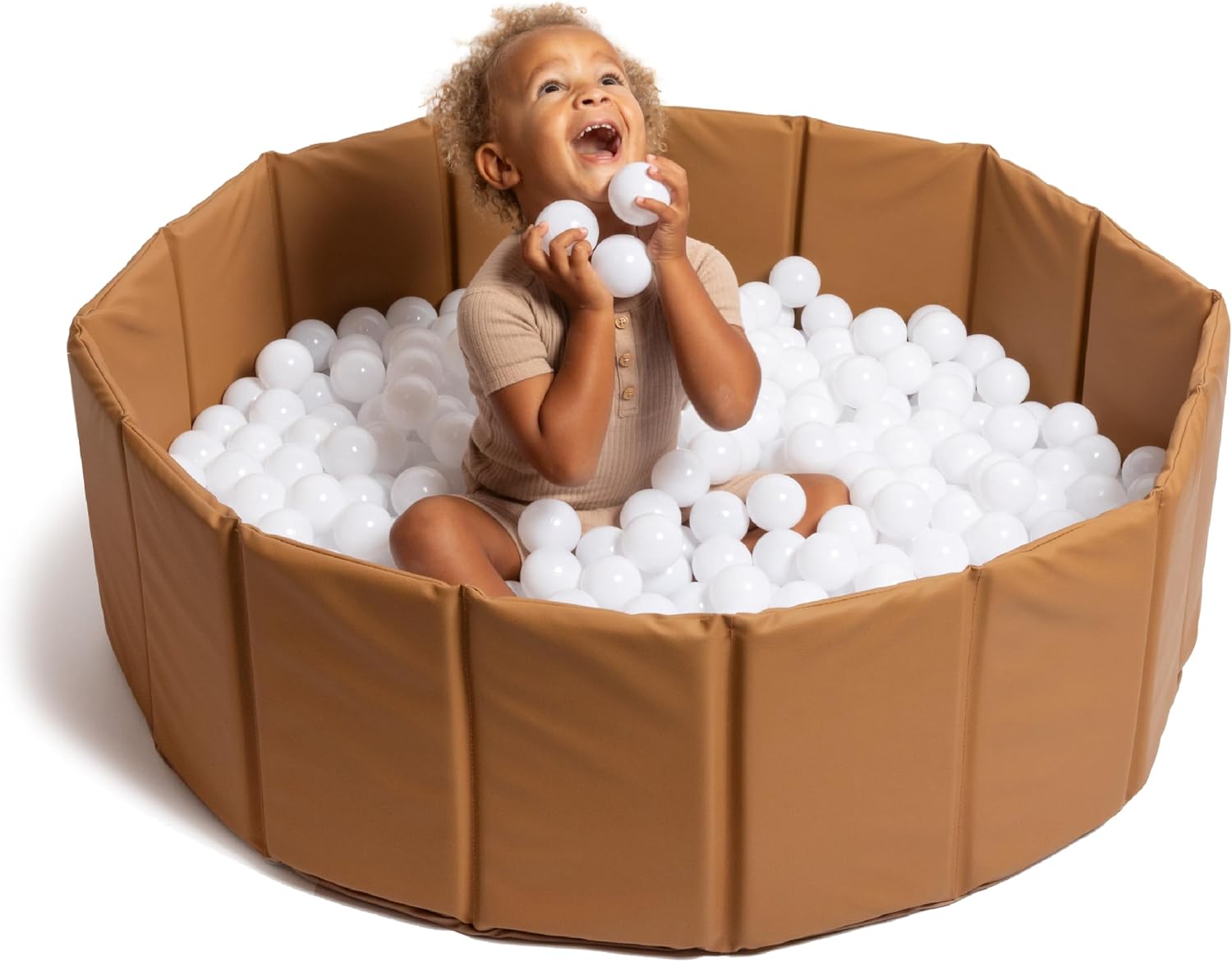 Gathre Ball Pit for Toddlers, Kids, & Babies, Portable Playpen, Foldable, Easy Set Up, Wipeable Water-Resistant Leather