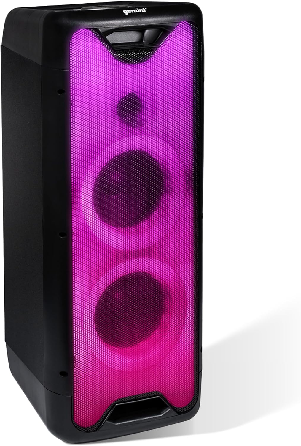 Gemini Bluetooth Party Speaker 800W with LED Lights, Dual 6.5” Woofers, Mic & Guitar Inputs, TWS Pairing, 16 Hr Battery (GLS-550)
