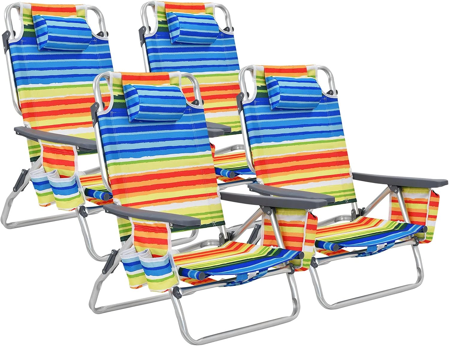 Giantex Folding Beach Chair, Patio Sling Chairs, Camping Chair – Multi Color