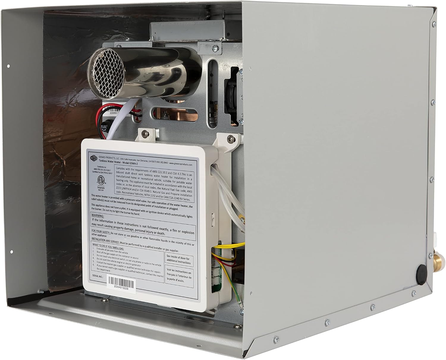 GIRARD 12V Tankless RV Water Heater, 42,000 BTUs, Digital Control, Quiet Operation, Freeze Protection, Easy Install (2022107534)