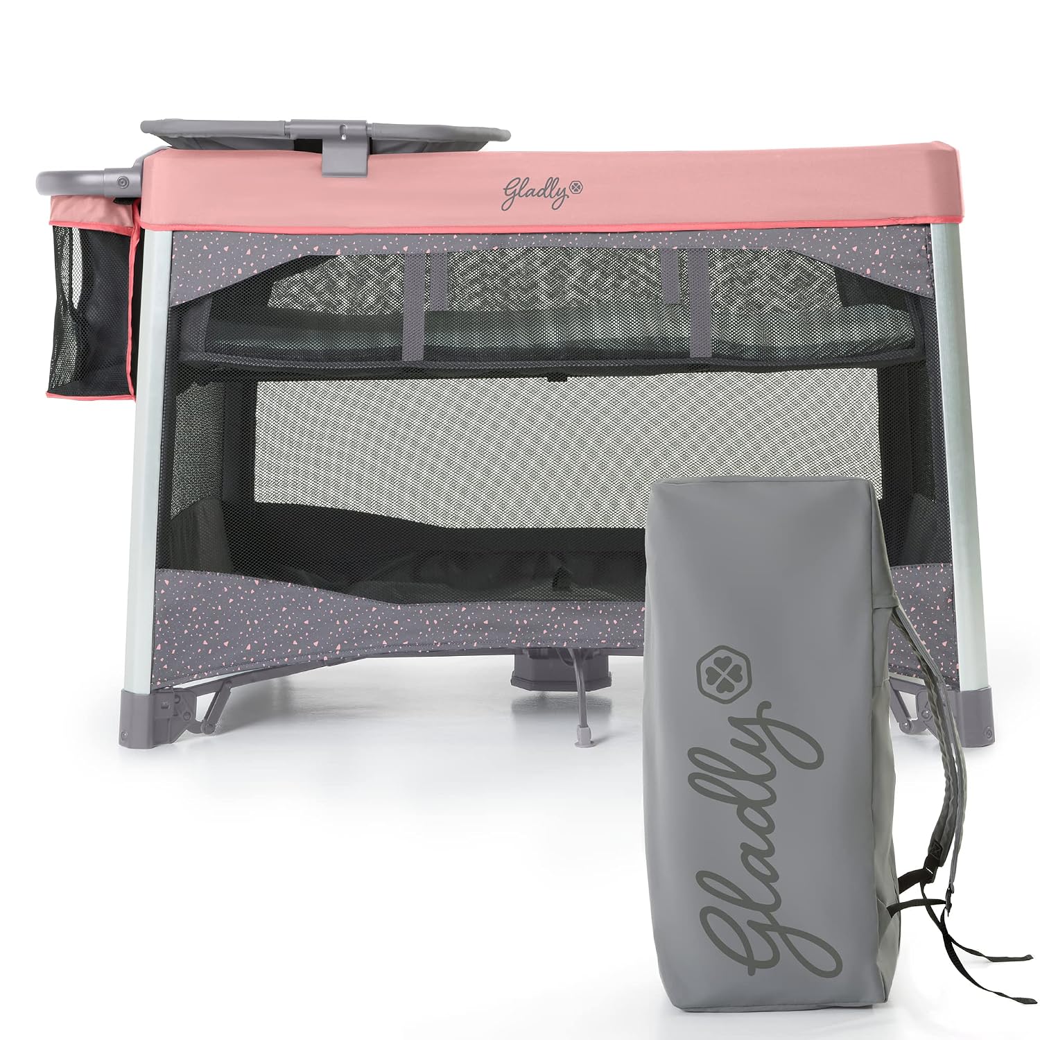Gladly Family Merritt Portable Playard Suite – Crystal Pink