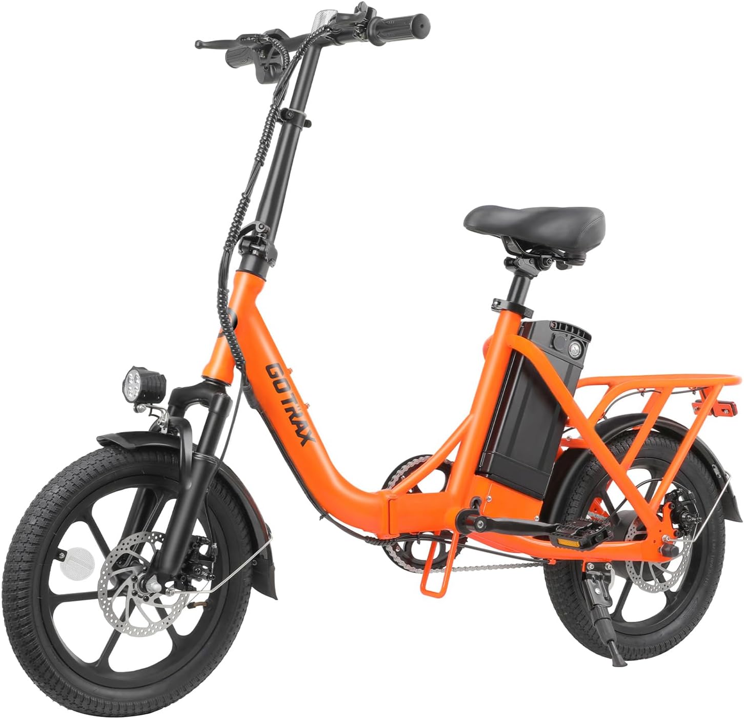 Gotrax 16″ Folding Electric Bike – 500W Peak, 28 Miles Range, 15.5MPH, Removable Battery, Suspension, Commuter E-Bike