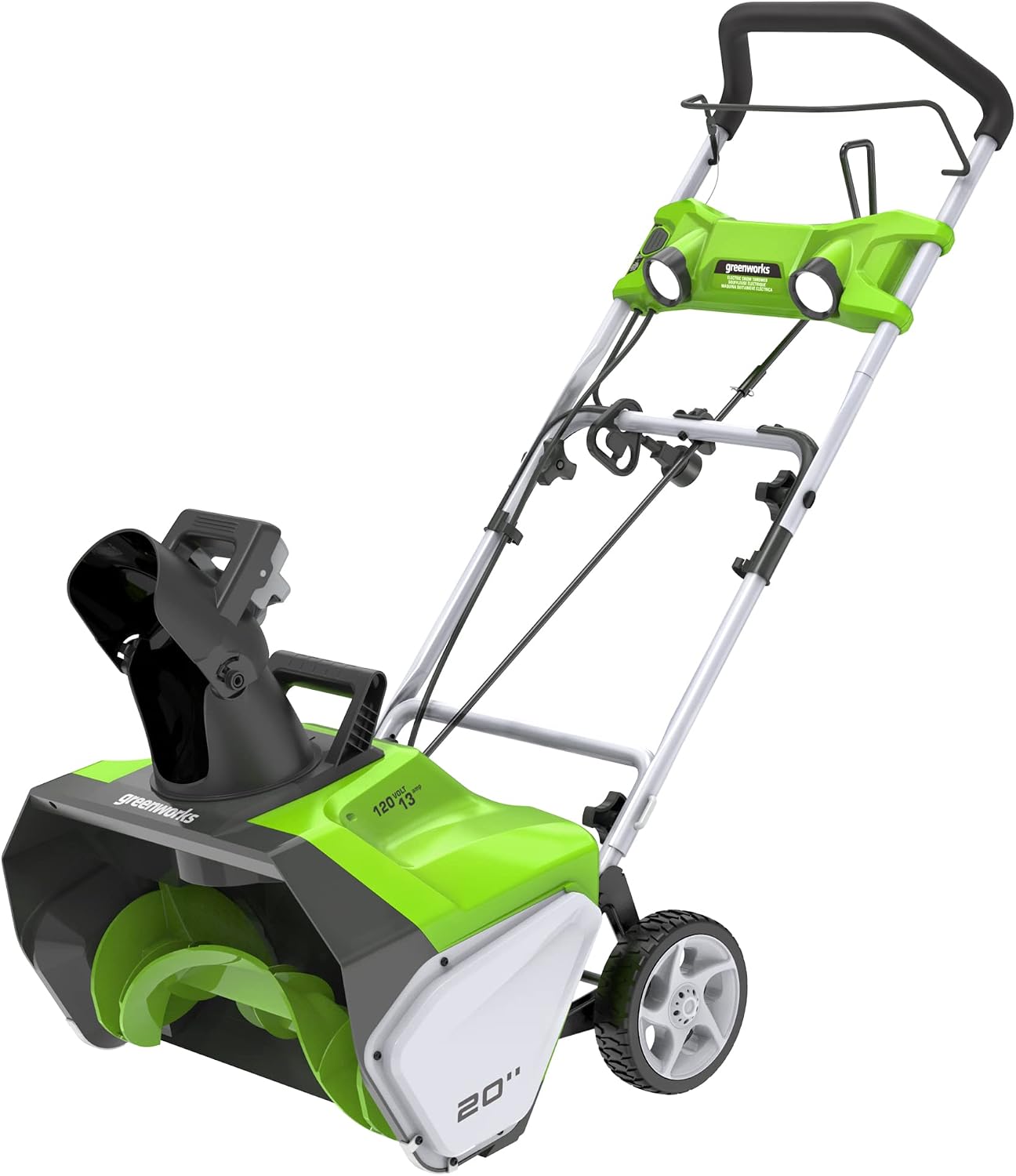Greenworks 13 Amp 20-inch Electric Snow Thrower with Light Kit, 2600202