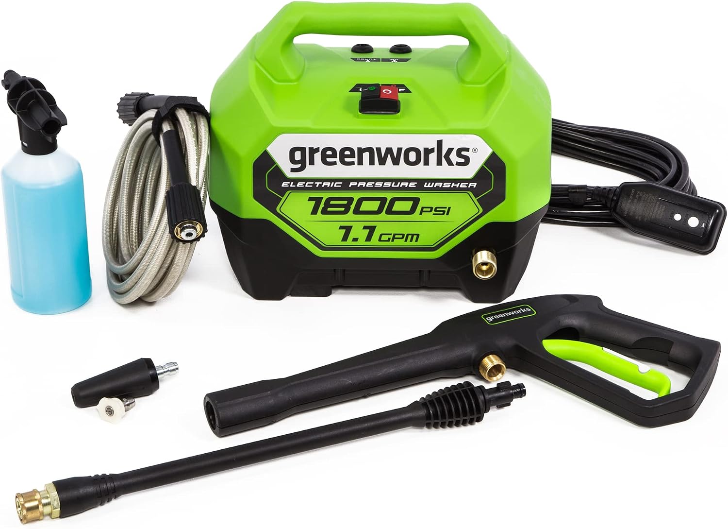 Greenworks 1800 PSI (1.1 GPM) Electric Pressure Washer GPW1804TN