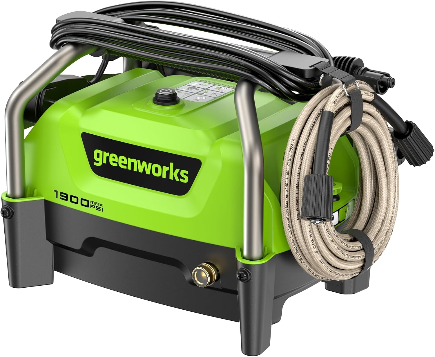 Greenworks 1900 PSI 1.2 GPM Portable Hand Carry Cold Water Electric Pressure Washer