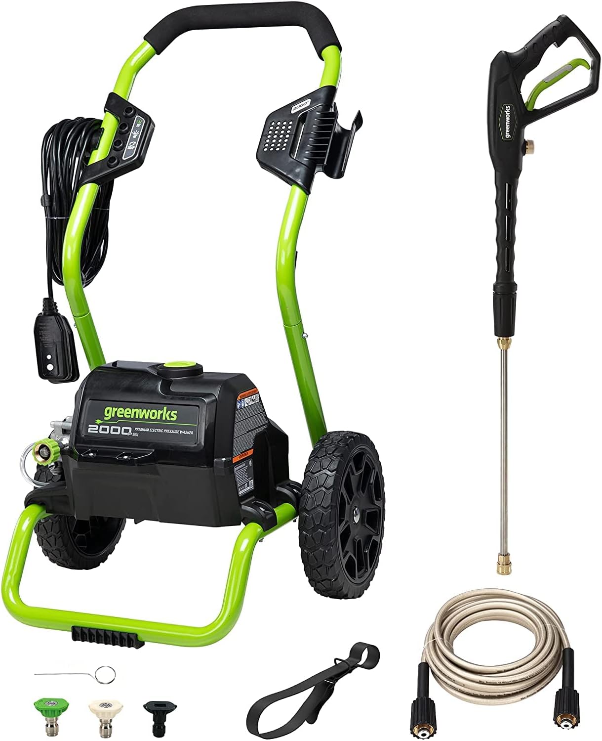 Greenworks 2000 PSI 1.1 GPM Cold Water Electric Pressure Washer (Green Frame)