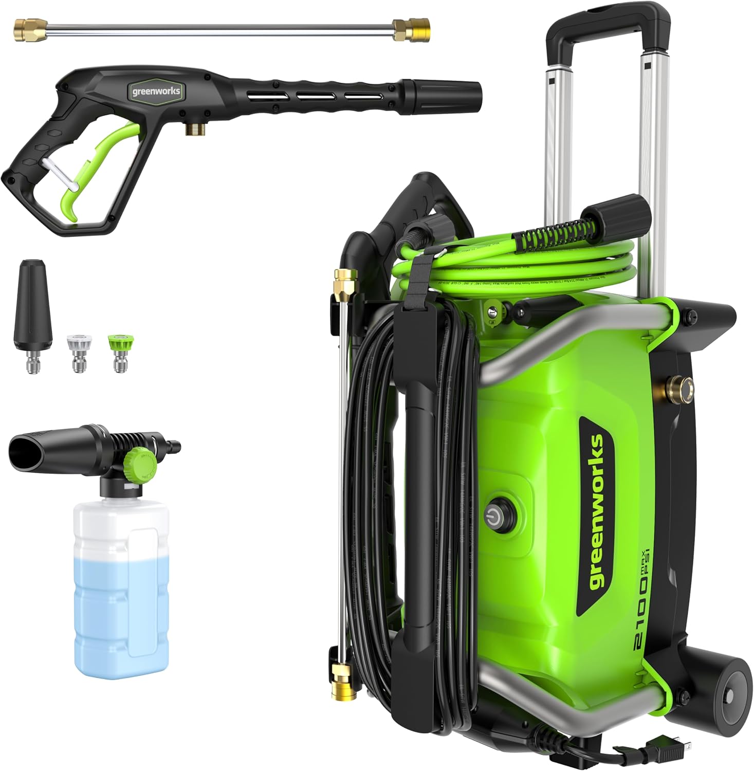 Greenworks 2100 PSI 1.2 GPM Portable Cold Water Electric Pressure Washer GPW2101A