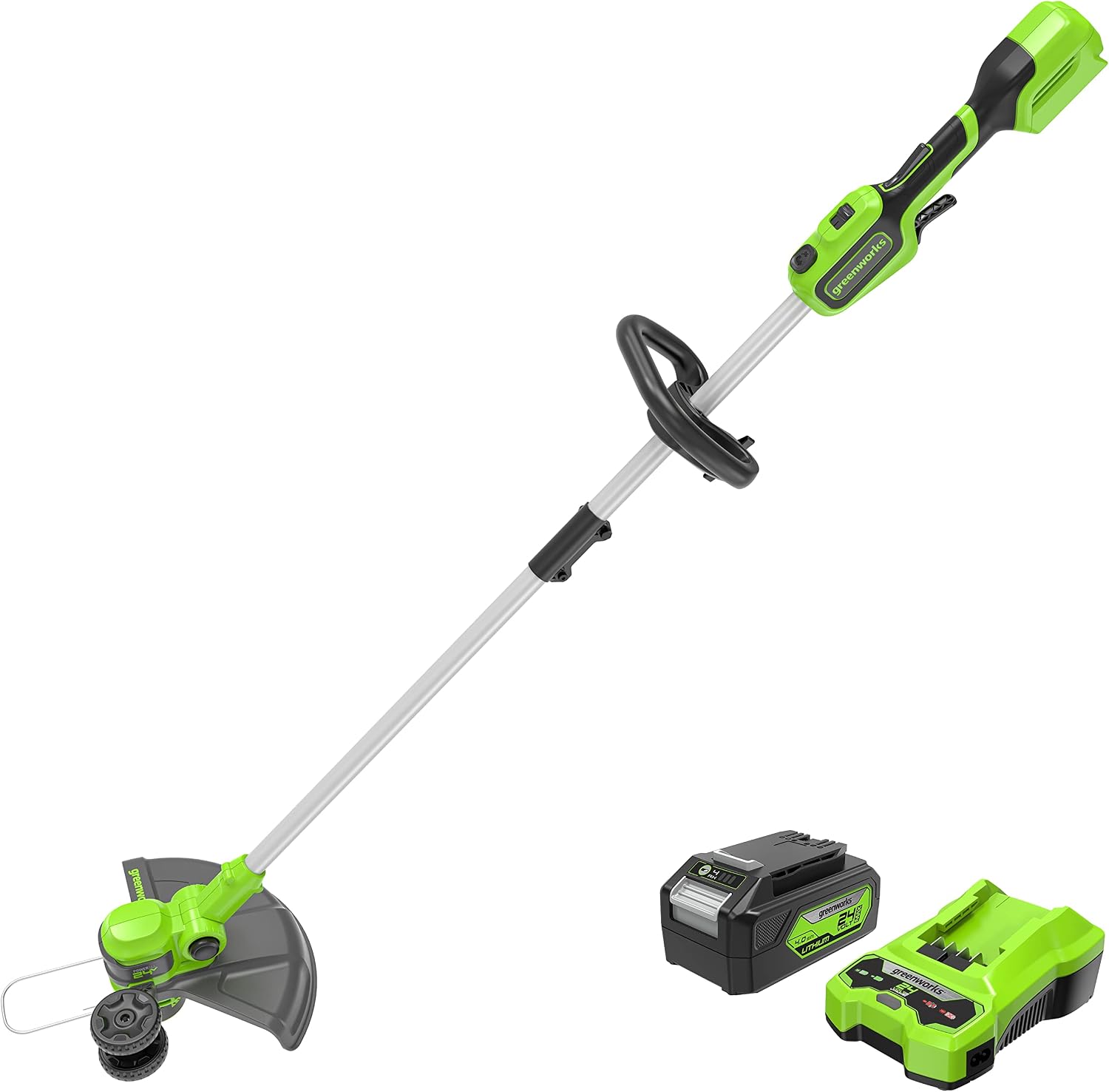 Greenworks 24V 13-Inch Brushless String Trimmer & Edger w/ 4.0Ah Battery & Charger – ST24L412