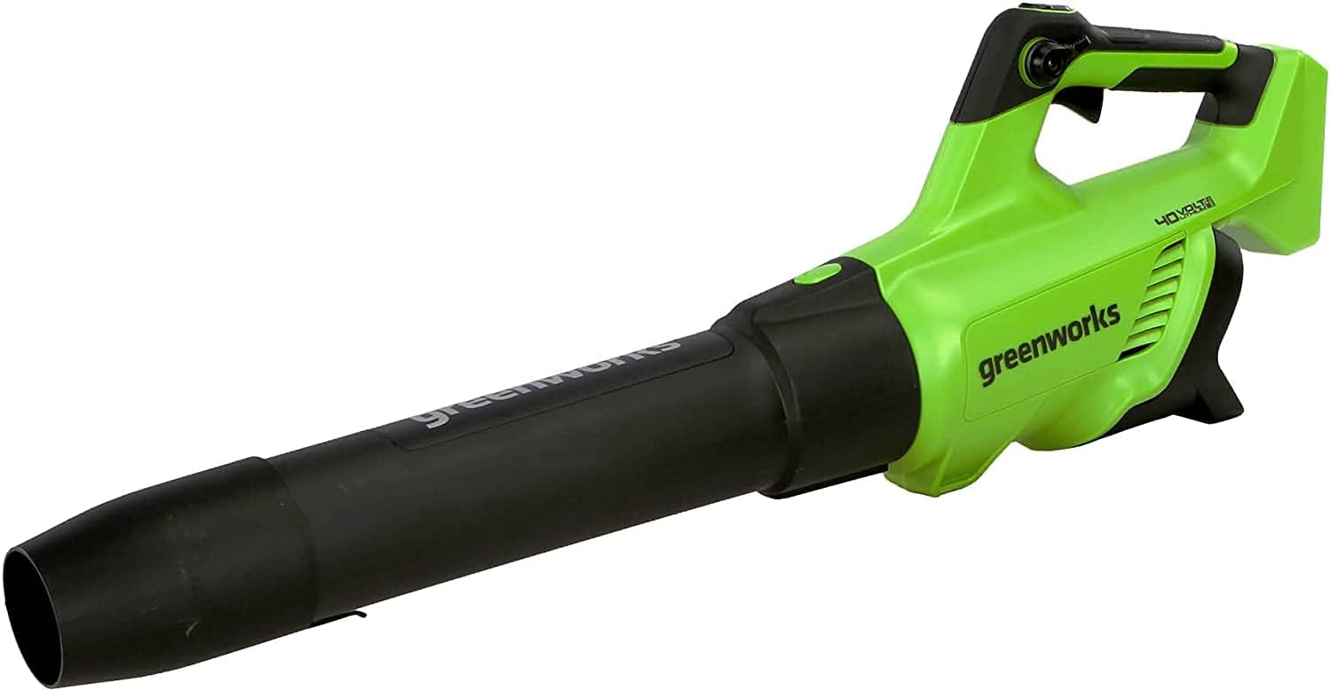 Greenworks 40V (120 MPH / 500 CFM / 75+ Compatible Tools) Cordless Axial Leaf Blower, Tool Only – BL40B02