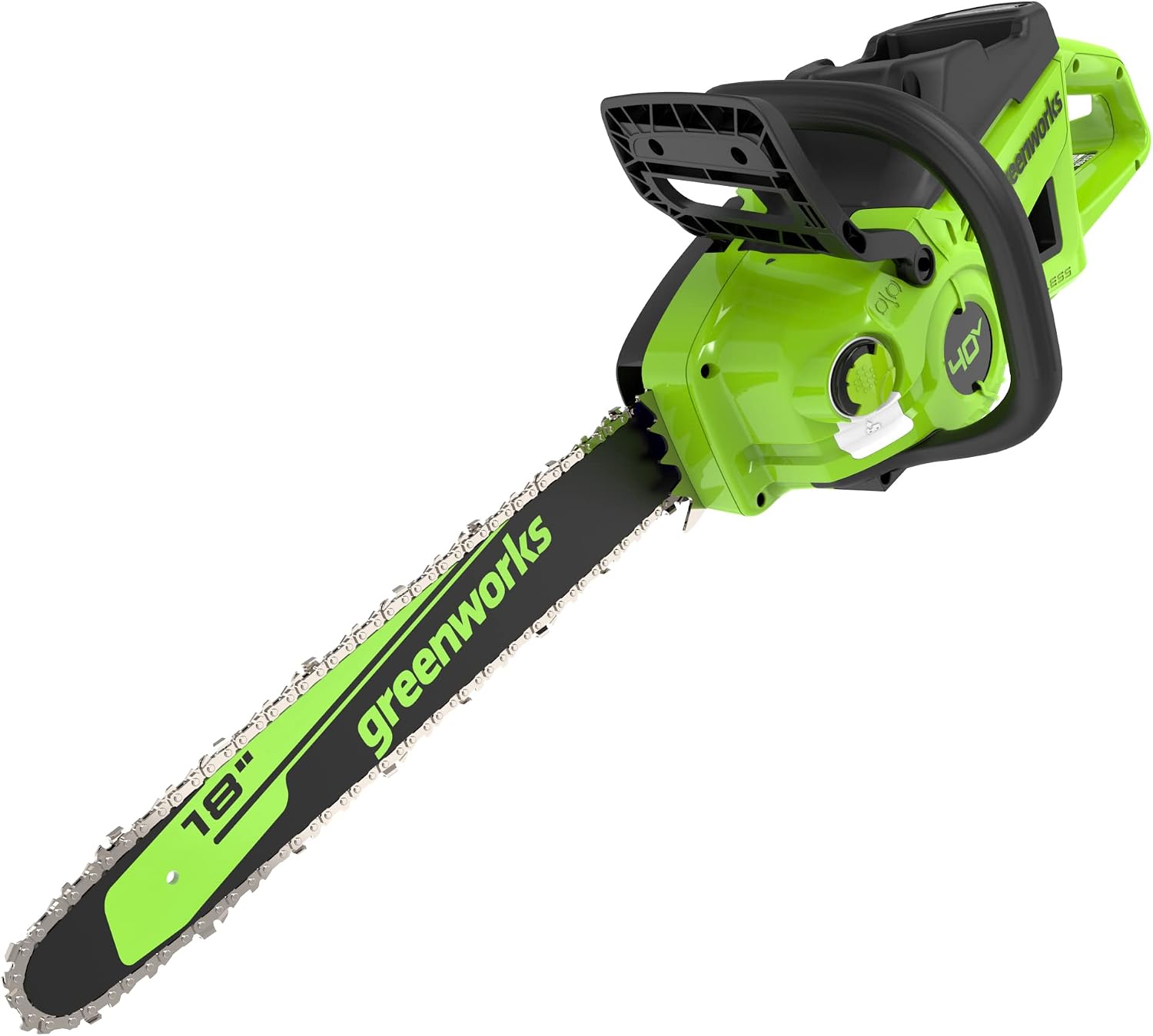 Greenworks 40V 18″ Brushless Cordless Chainsaw (Great For Tree Felling, Limbing, Pruning, and Firewood / 75+ Compatible Tools), Tool Only