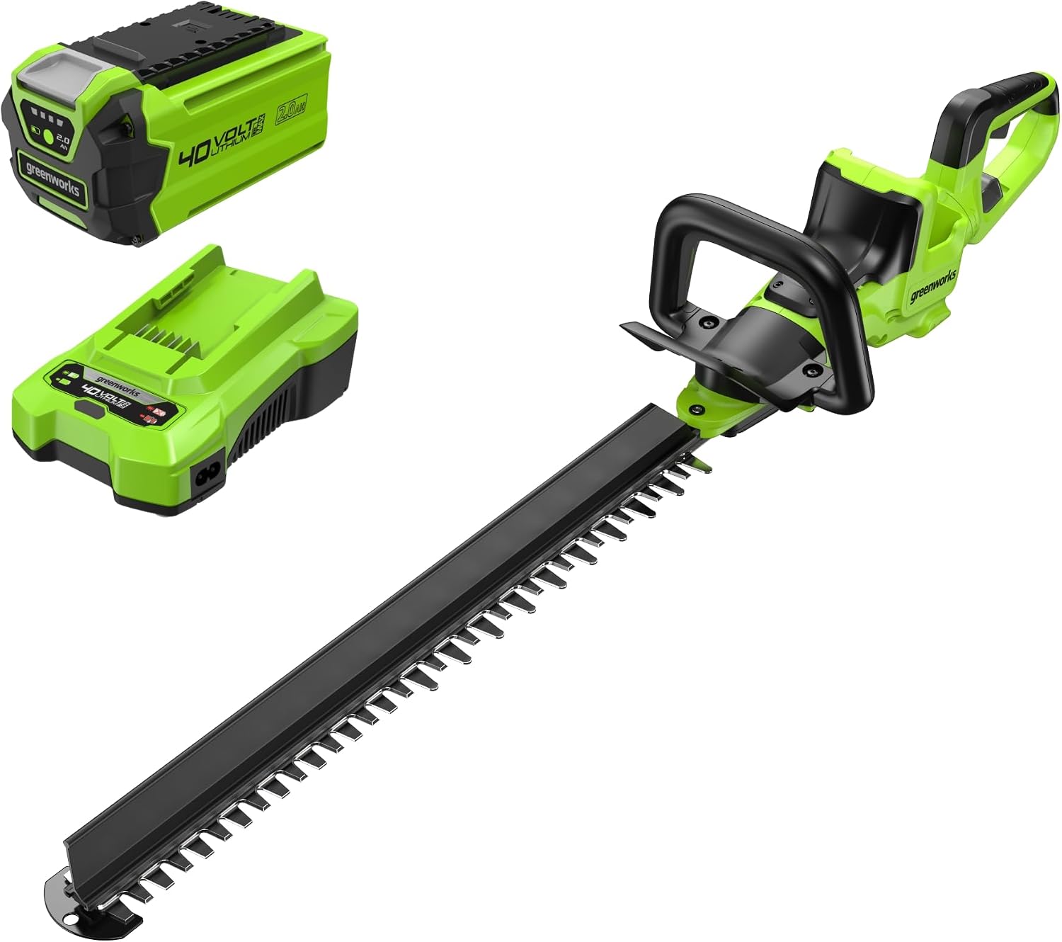 Greenworks 40V 26″ Cordless Battery Hedge Trimmer w/ 2.0Ah Battery and Charger – HT40L210-00