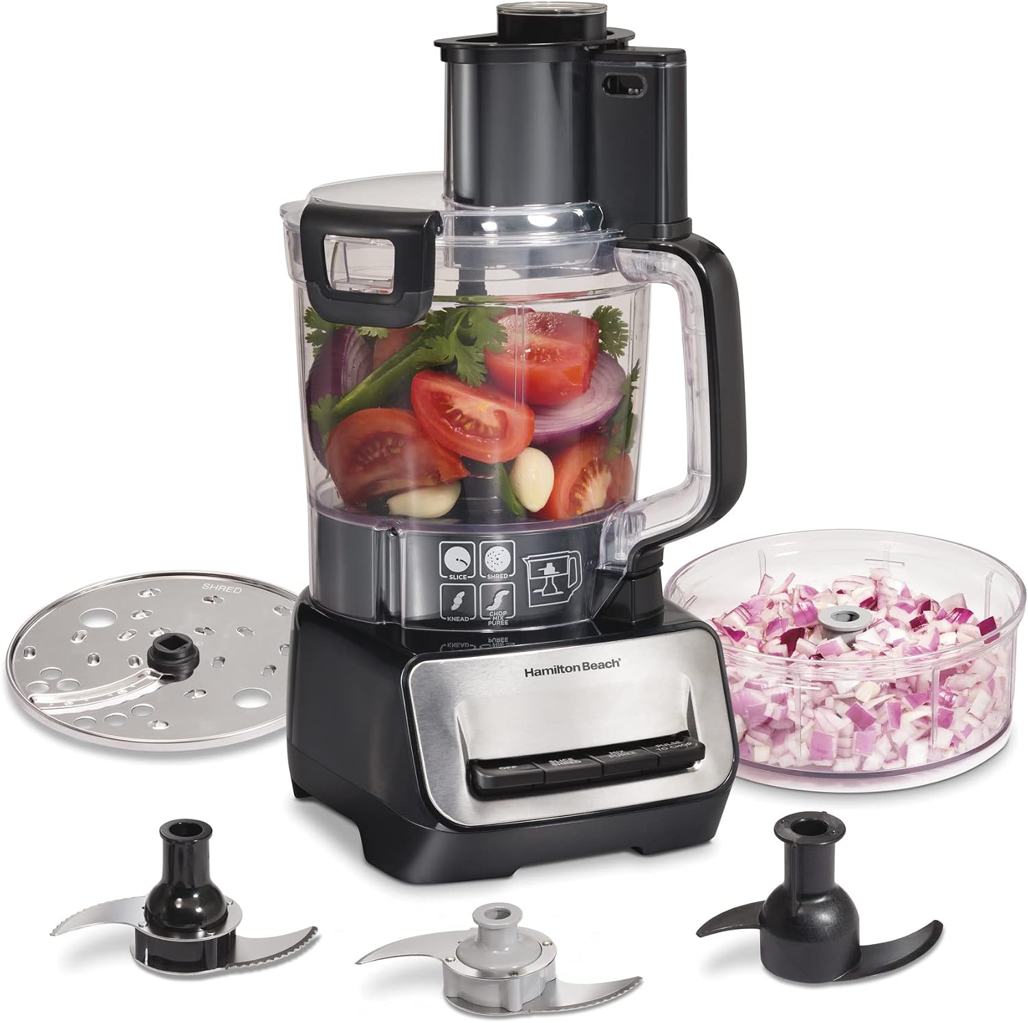 Hamilton Beach Stack & Snap Food Processor and Vegetable Chopper, Black (70585)
