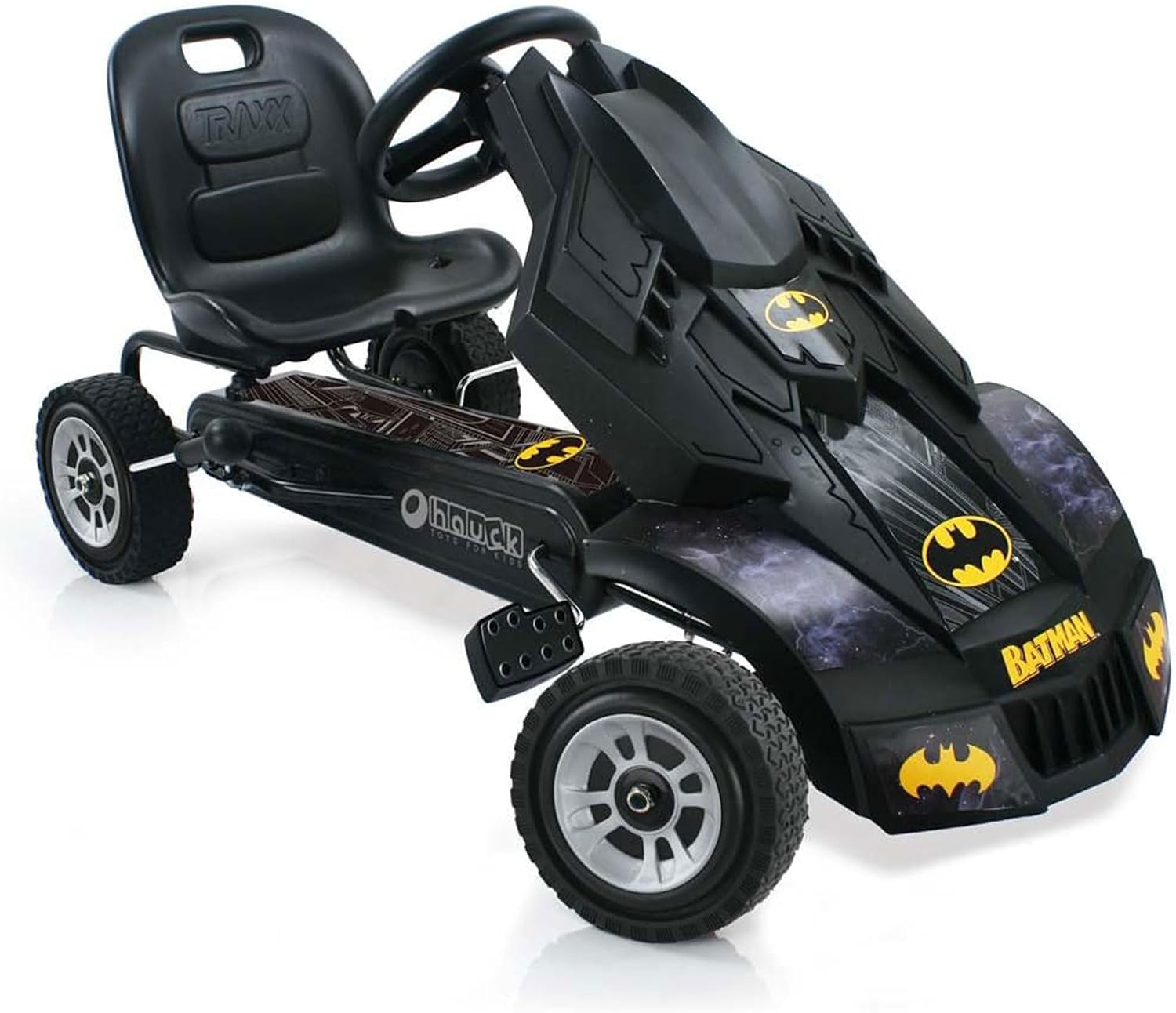 Hauck Batmobile Pedal Go Kart, Superhero Ride On Batman Car Vehicle for Kids, Black