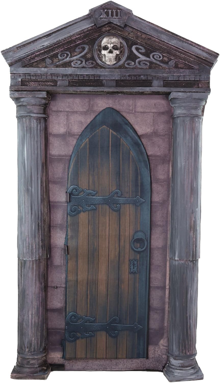 Haunted Hill Farm 6.7-Ft Mausoleum by Tekky, Halloween Animatronic Wall Decoration, Motion-Activated