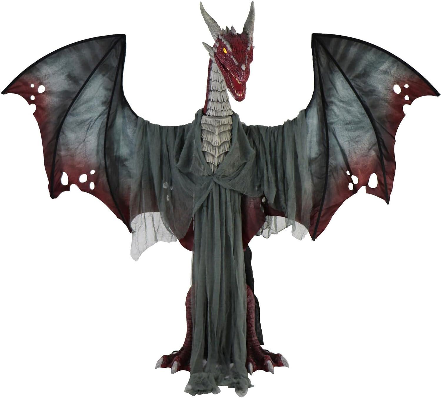 Haunted Hill Farm 6-Ft Brimstone Dragon Halloween Animatronic, Motion-Activated Scary Prop
