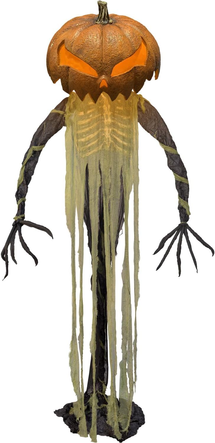 Haunted Hill Farm Pumpkin Sentinel by Tekky, Halloween Animatronic, Motion-Activated Scary Prop