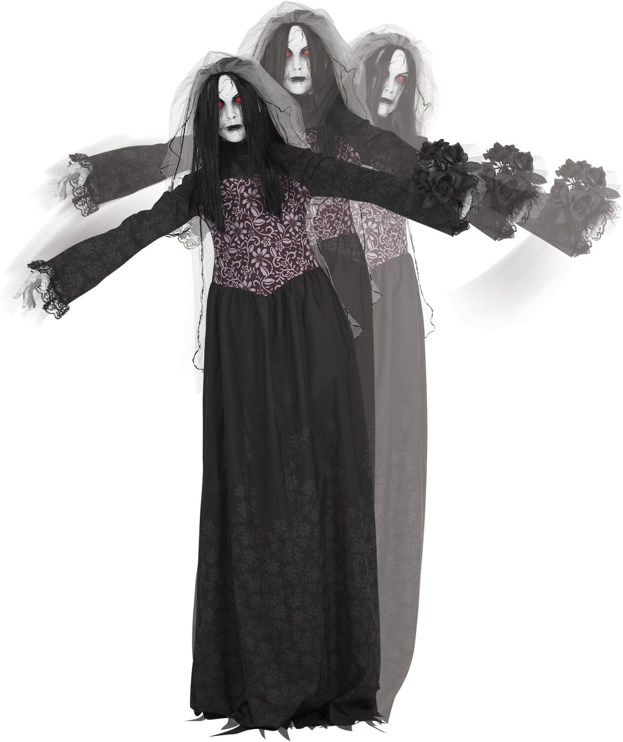 Haunted Hill Farm Rising Ghost Bride by Tekky, Battery-Operated, Sound Activated Animatronic with Sound Effects and Lights