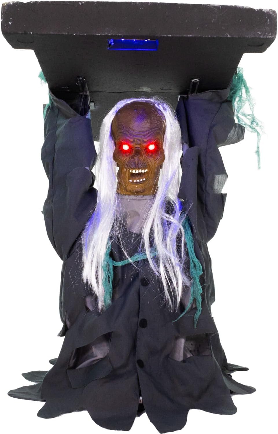 Haunted Hill Farm Tombstone Lifter by Tekky, Battery-Operated, Sound Activated Animatronic Zombie with Sound Effects and Lights
