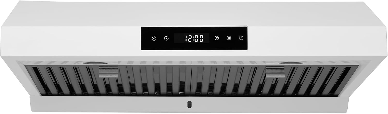 Hauslane Range Hood 30 Inch – Under Cabinet Range Hood 30″ Matte White Kitchen Hood – Chef Series PS18