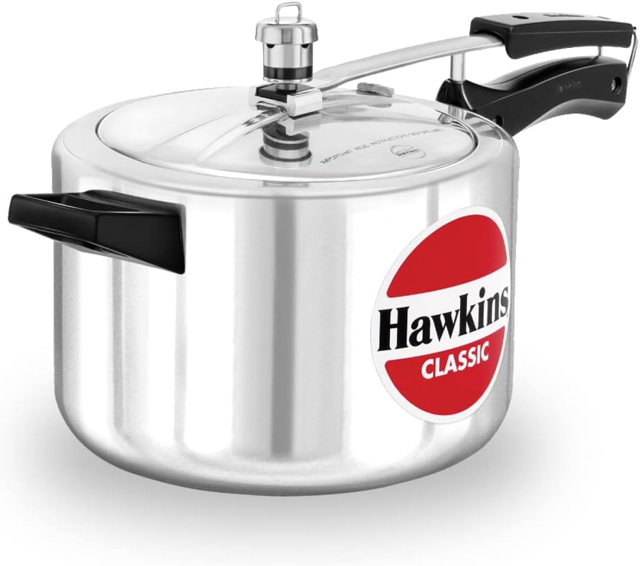 HAWKINS Classic CL50 5-Liter New Improved Aluminum Pressure Cooker, Small, Silver