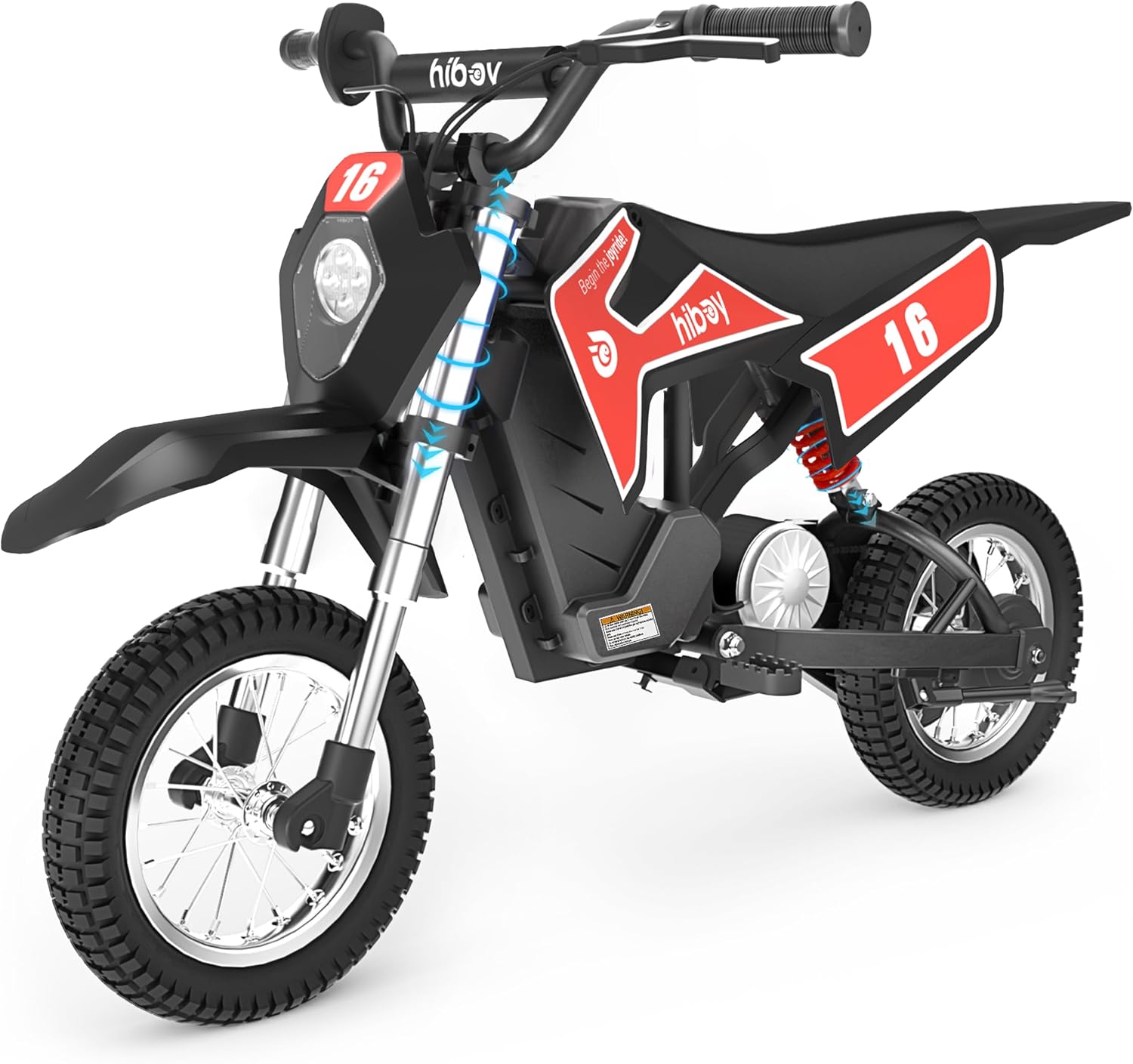 Hiboy DK1 36V Electric Dirt Bike for Kids Ages 3–10 – 300W Motor, 15.5MPH Speed, 13.7 Miles Range, 3-Speed Modes, Red