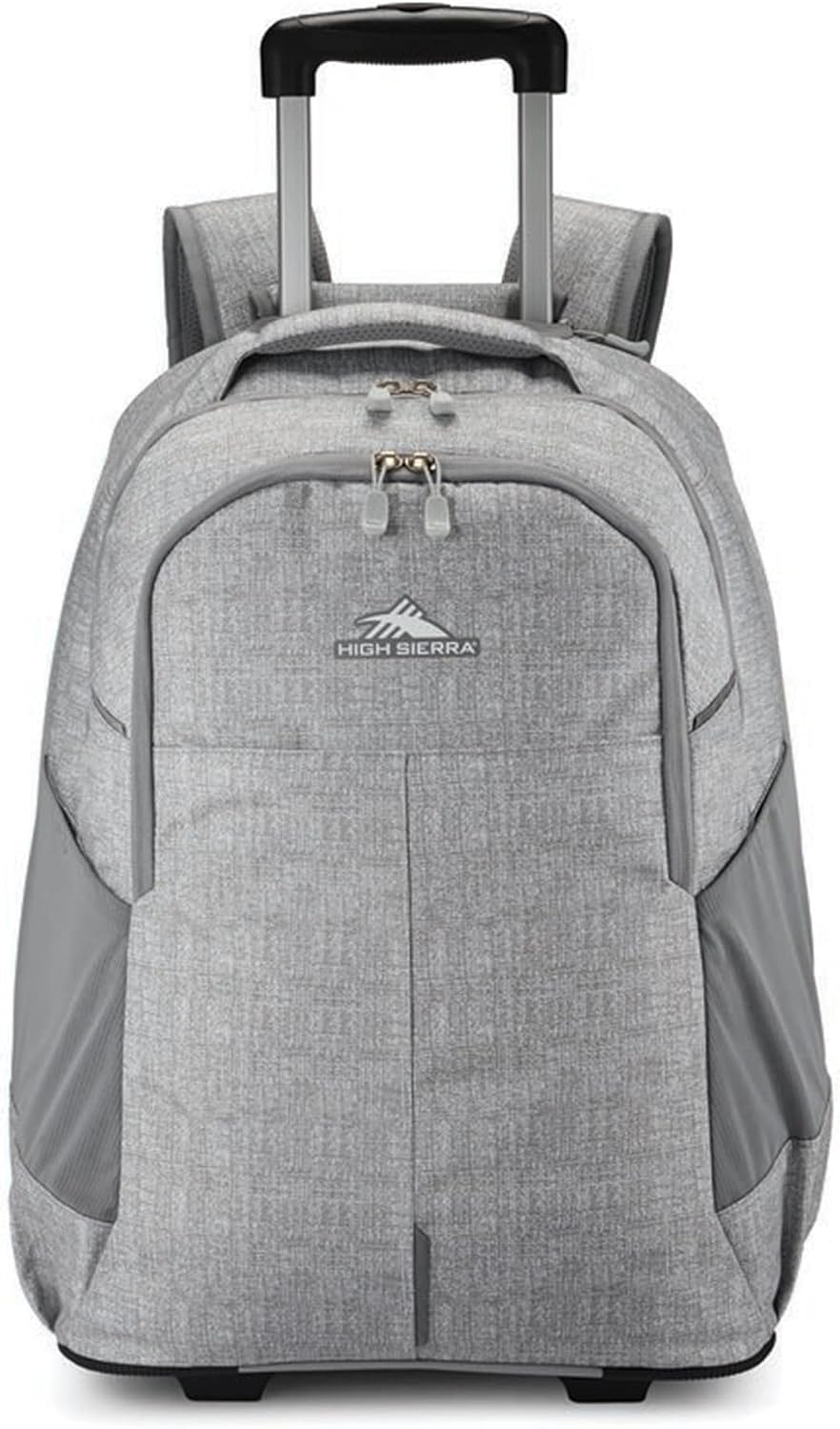 High Sierra Powerglide Pro Wheeled Backpack, Rolling Laptop Bag for Travel, Fits most 15.6” Laptops, 40L,  Silver Heather