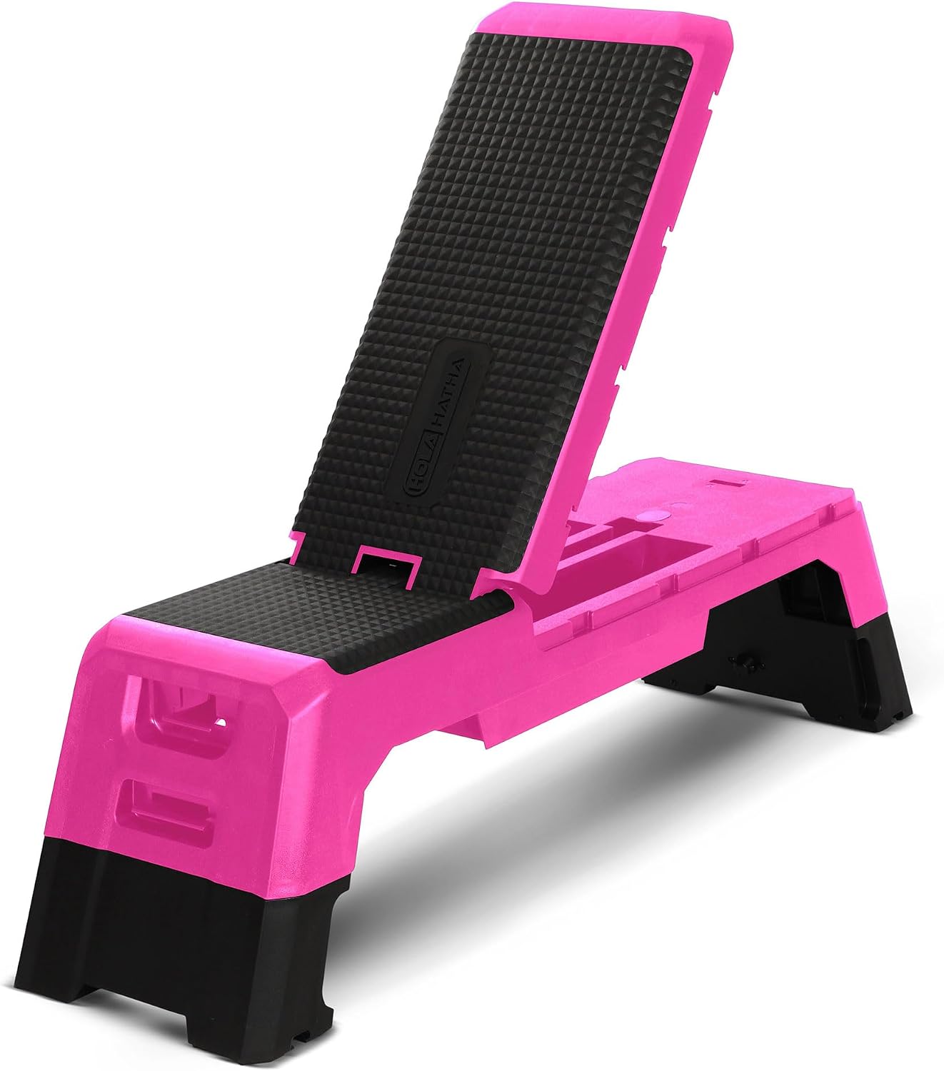 HolaHatha Multifunctional Fitness Aerobic Deck with Storage Compartment, Pink