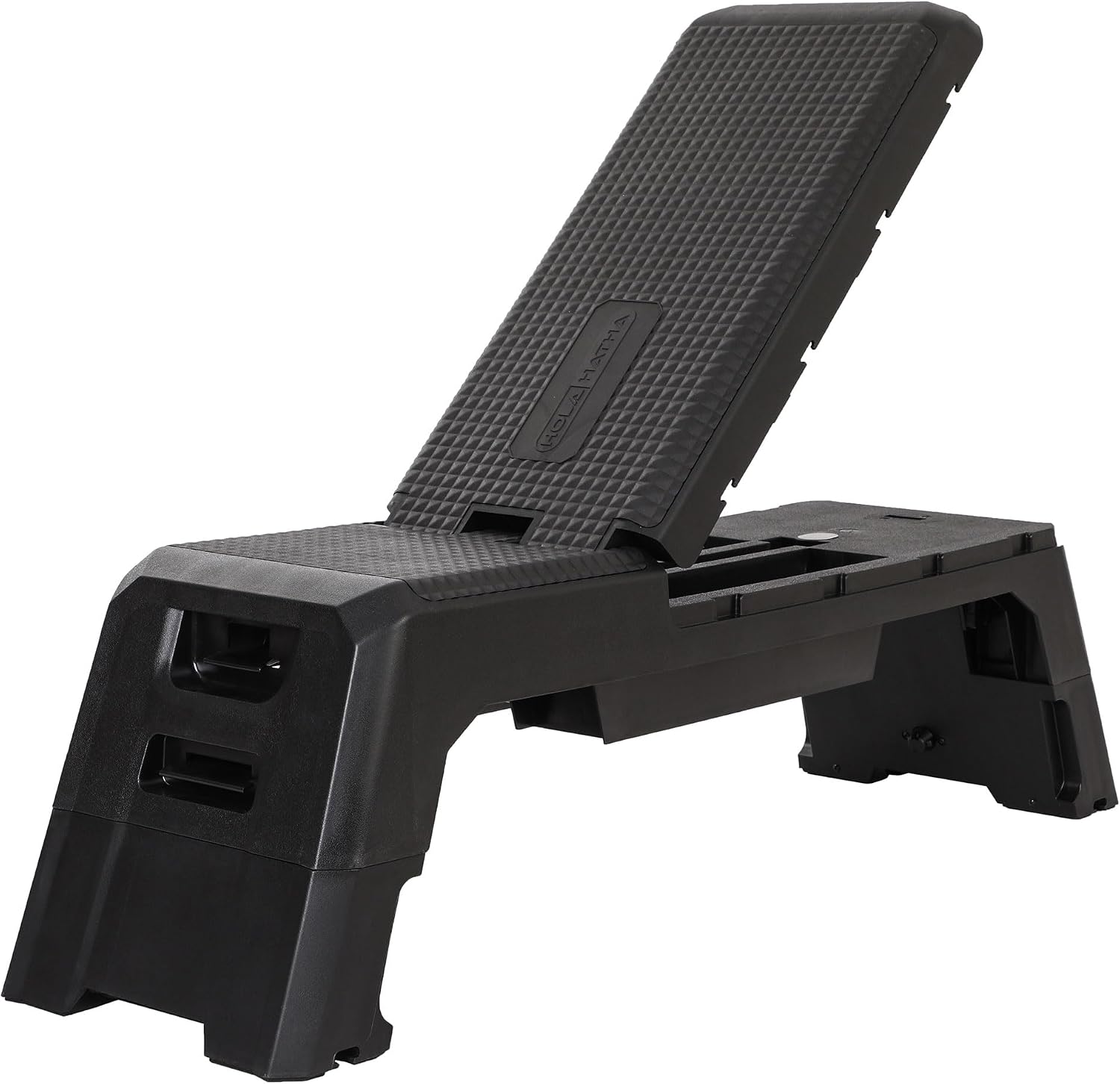 HolaHatha Multifunctional Fitness Weight Workout Bench with Storage Compartment, Black