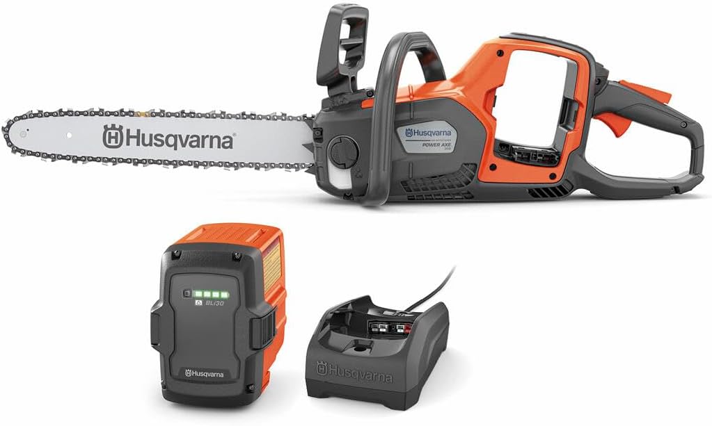 Husqvarna Power Axe 350i Cordless Electric Chainsaw, 18 Inch Chainsaw with 40V Lithium-Ion 7.5 Ah Battery and Charger Included. 970601202