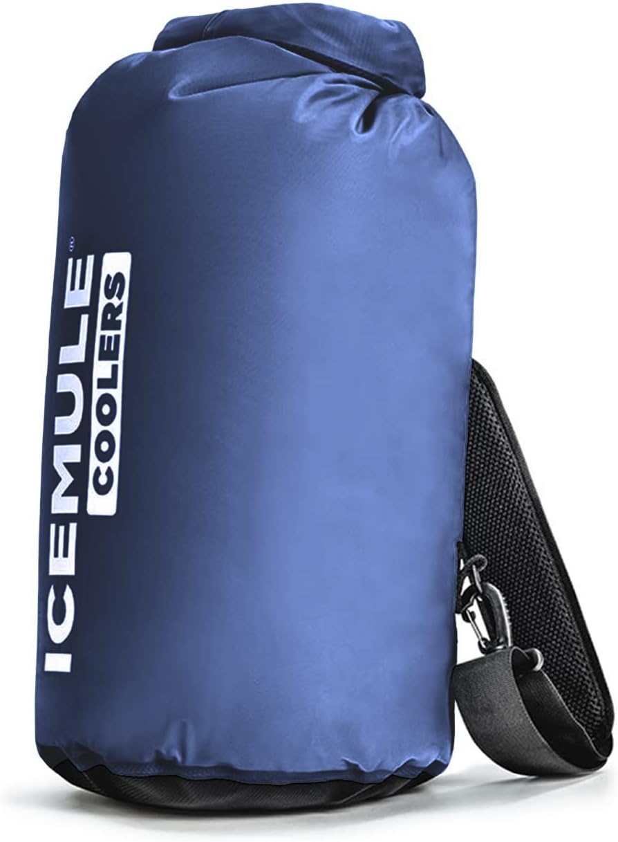 ICEMULE Classic Large 20L Soft Cooler – Waterproof, Collapsible Sling Design, 24+ Hr Cooling, Hands-Free for Beach & Outdoor Use – Marine Blue