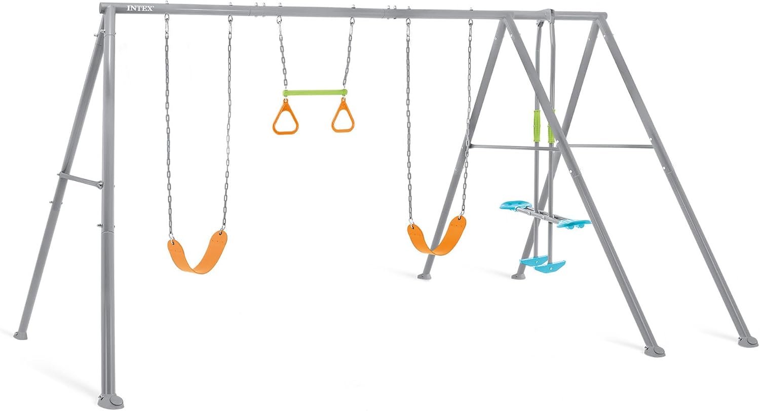 Intex 4 Activity Feature Colored Playground Swing with Trapeze Bar