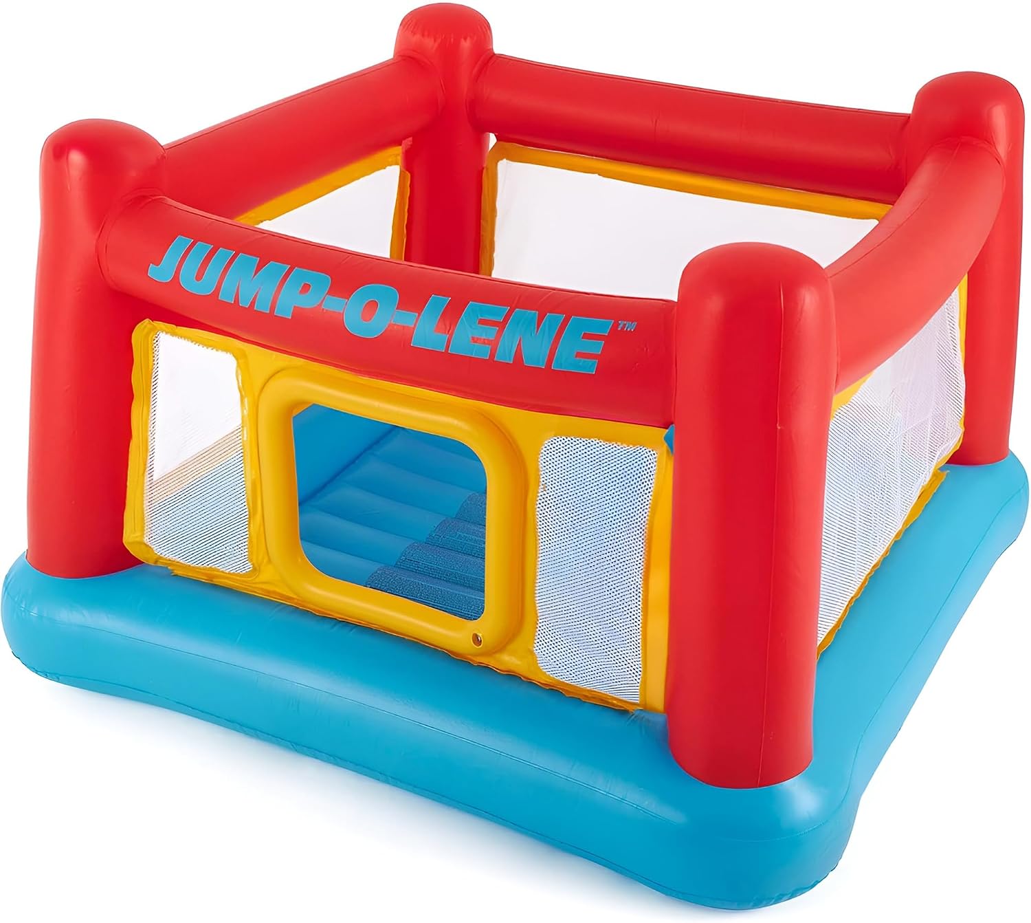Intex Inflatable Jump-O-Lene Trampoline Bounce House with Crawl-Thru Door & Net – 2 Pack