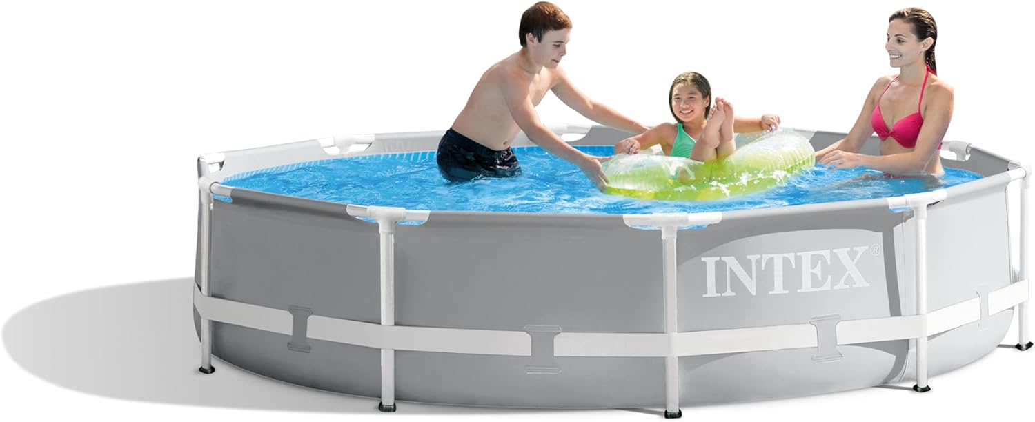 INTEX Prism Frame 10ft x 30 Inch Above Ground Pool – 26700EH, 1185 Gal Capacity, Puncture & Rust Resistant, Easy Assembly