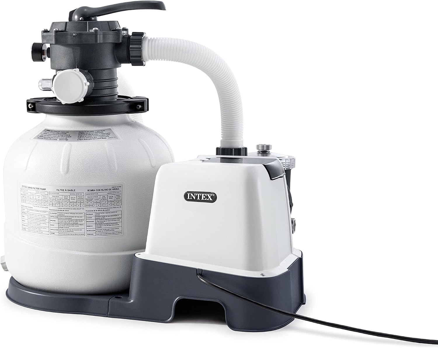 Intex QX2100 Krystal Clear Sand Filter Pump & Saltwater Systems with Electrocatalytic Oxidation: Keeps Water Clear – Reduces Chemical Use – 24-Hour Timer – Up to 8500 Gallon Pools