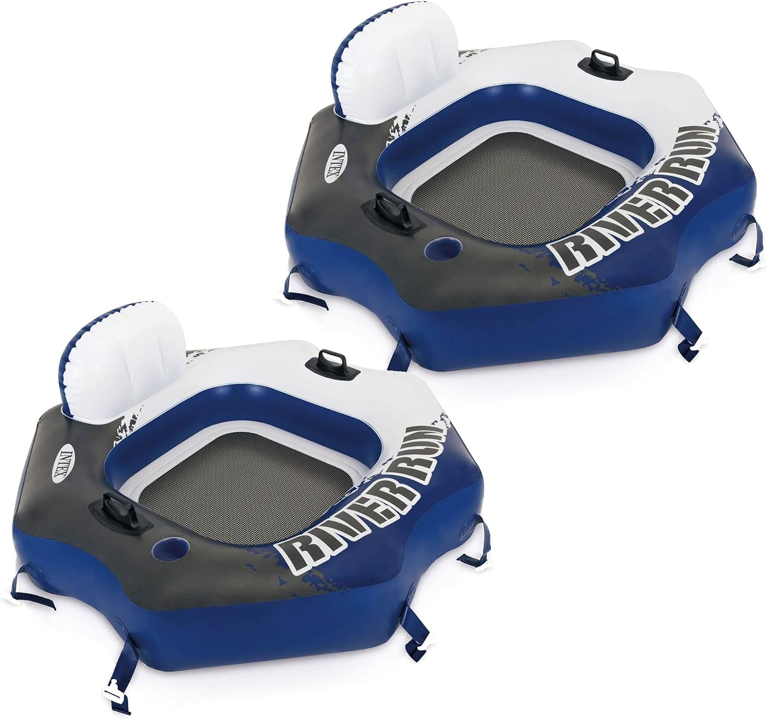 Intex River Run Single Person Inflatable Connecting Lounge Tube – 2 Pack