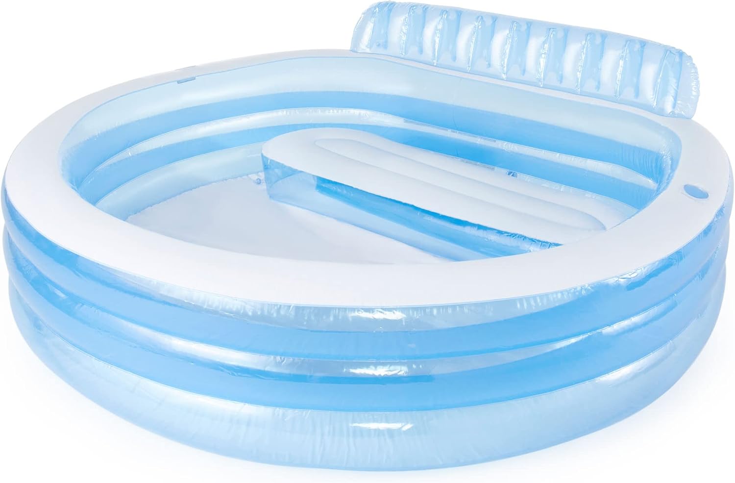 INTEX Swim Center Inflatable Family Lounge Pool: Built-In Bench – Cup Holder – 156 Gallon Capacity – 90″ x 86″ x 31″ – Blue