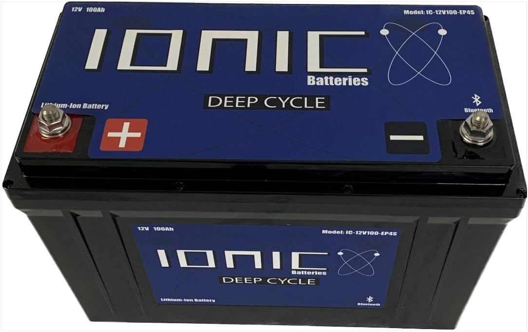 Ionic Lithium 12V 100Ah, LiFePO4 Deep Cycle Battery + Bluetooth