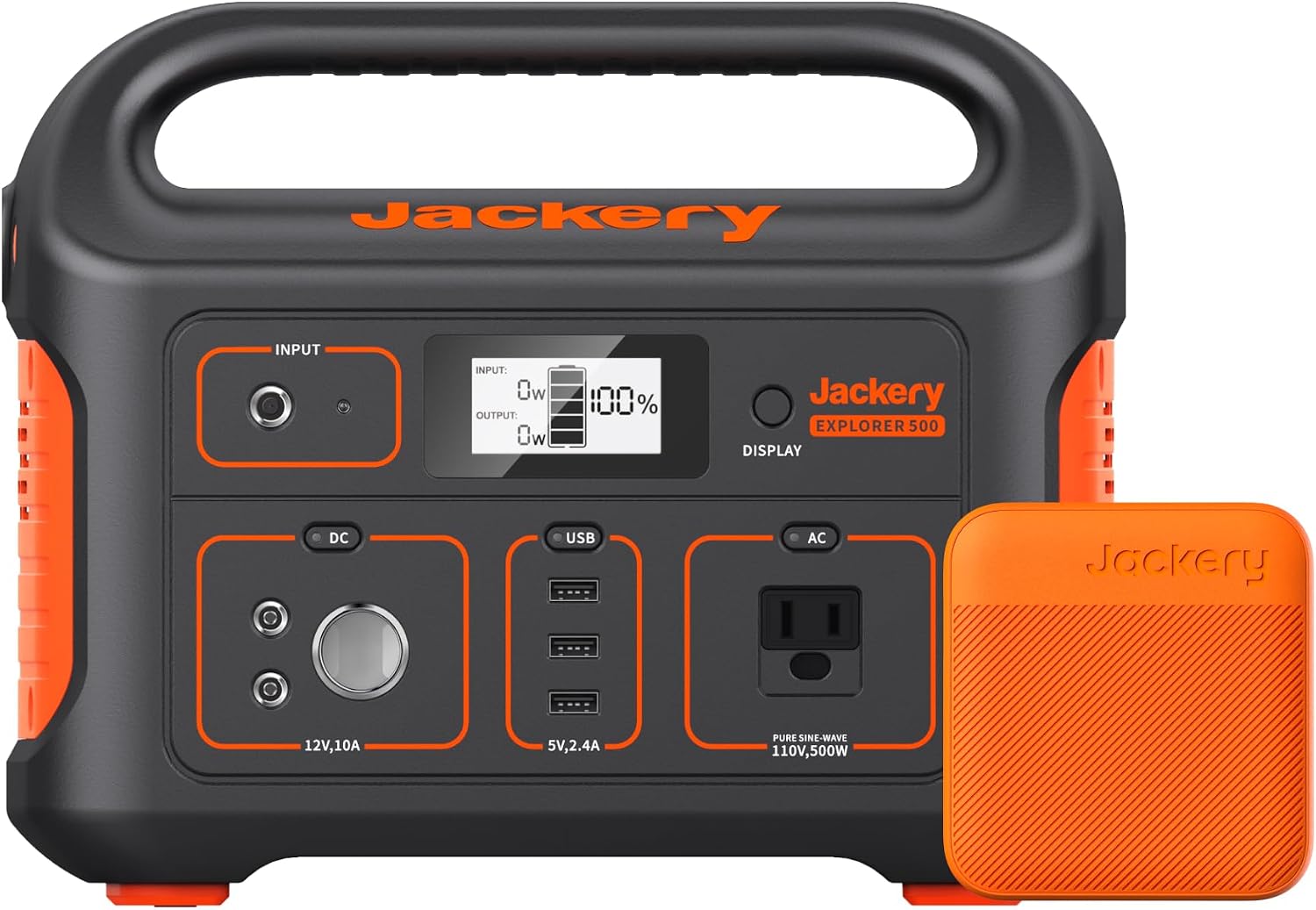 Jackery Explorer 500 Portable Power Station with 102W Fast Charger, 518Wh Solar Generator for Home, Camping & Emergencies